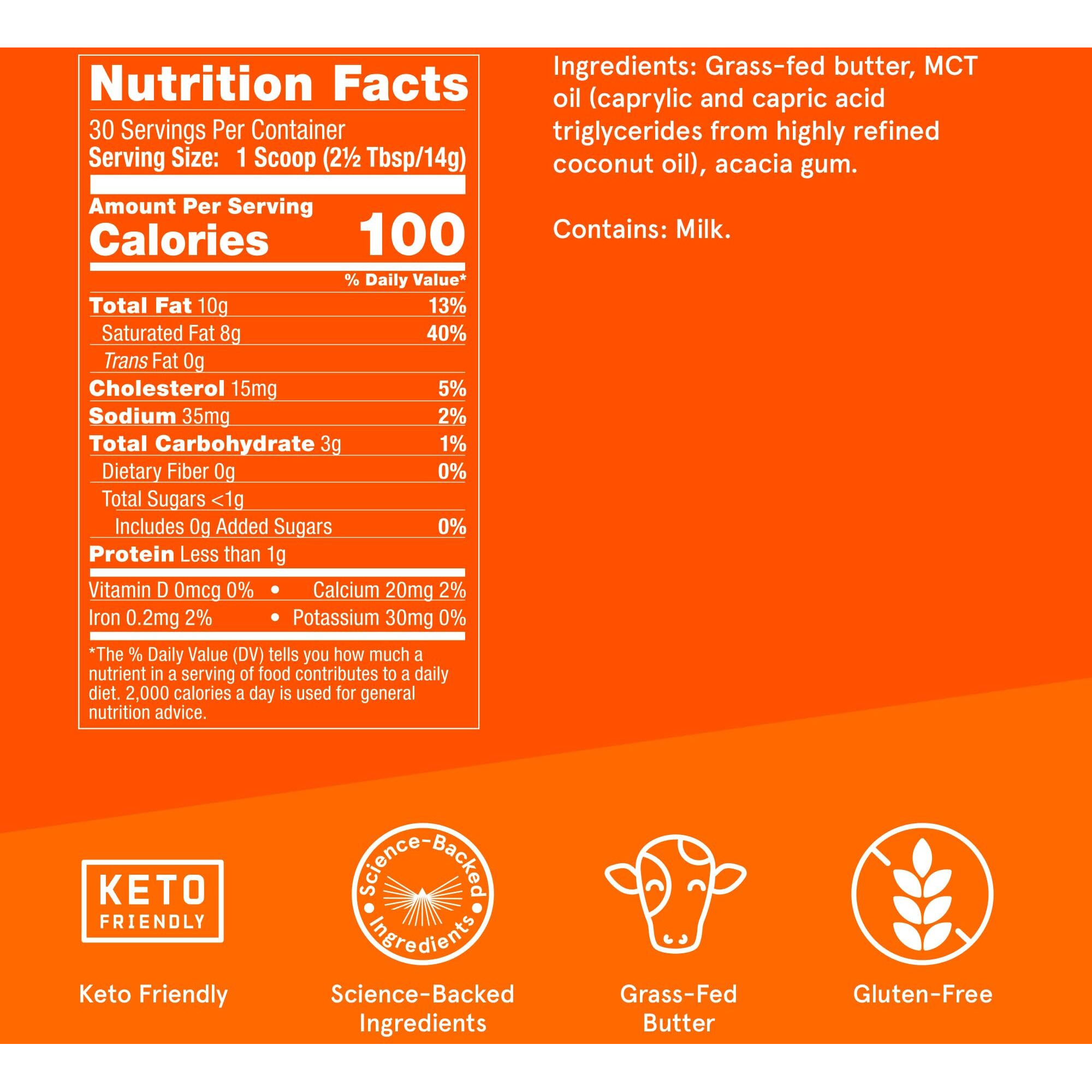Bulletproof Original Creamer, 14.8 Ounces, Keto Coffee Creamer With Mct Oil And Grass-Fed Butter, Supports Brain Function