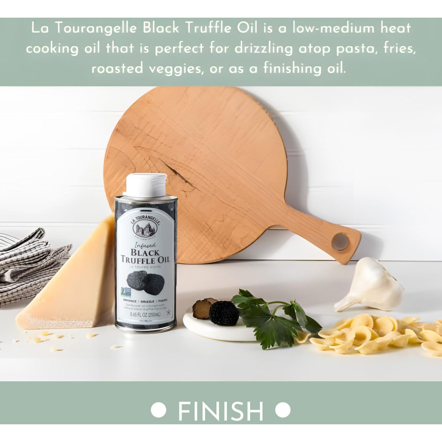 La Tourangelle, Black Truffle Oil, Complex Gourmet Earthy Flavor For Drizzling Over Pasta, Popcorn, Vegetables, Potatoes, Soup And More, 8.45 Fl Oz