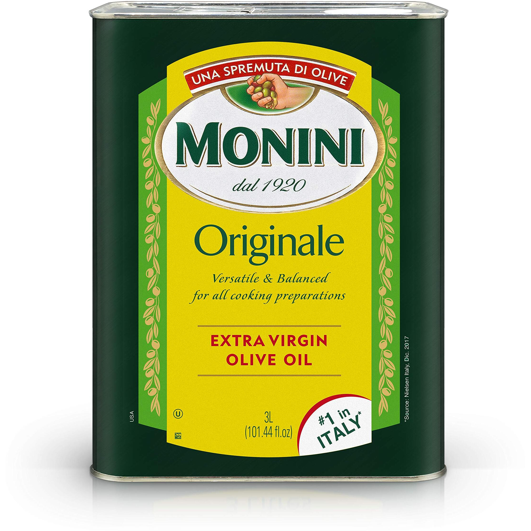 Monini Premium Extra Virgin Olive Oil | Originale Versatile & Balanced | Tin Can | 101.4Oz (3L)