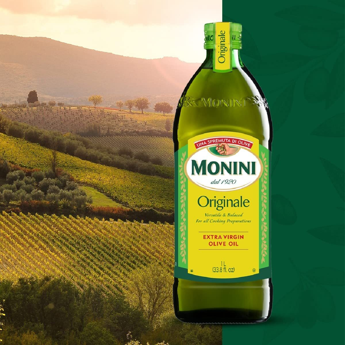 Monini Premium Extra Virgin Olive Oil | Originale Versatile & Balanced | Tin Can | 101.4Oz (3L)