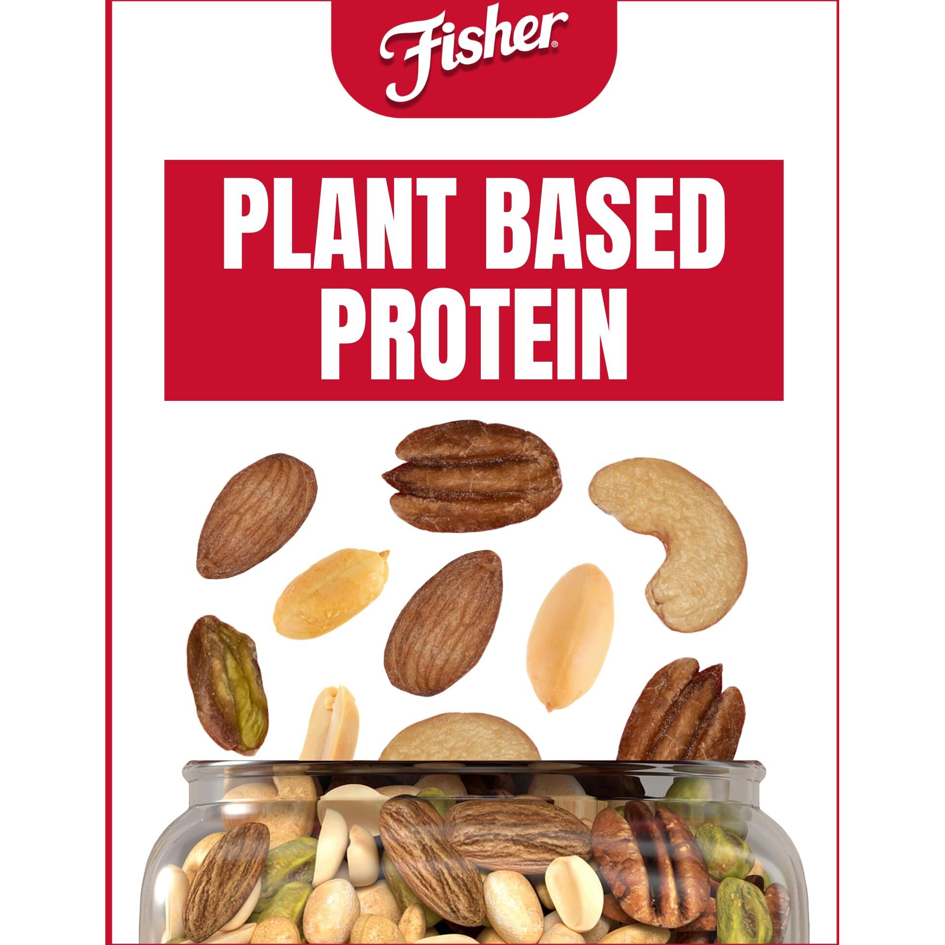 Fisher Oven Roasted Never Fried Mixed Nuts With Peanuts, 24 Ounces (Pack Of 1), Peanuts, Almonds, Cashews, Pistachios, Pecans, Trail Mix, Healthy Snacks For Adults, Made With Sea Salt, No Added Oils