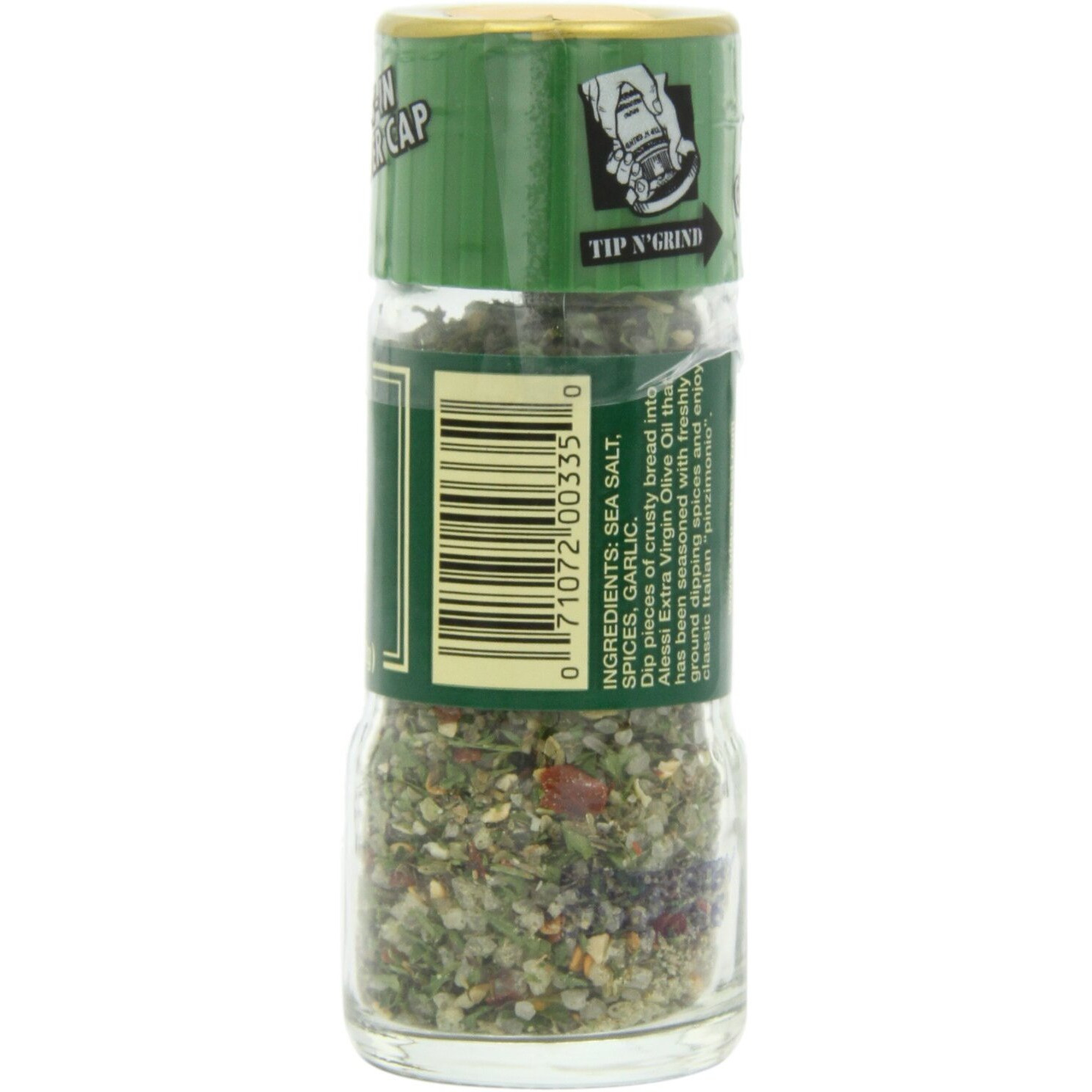 Alessi Herb & Seasoning Grinder, Dipping Spices For Olive Oil, Tip N' Grind (Garlic, 0.76 Ounce (Pack Of 4))