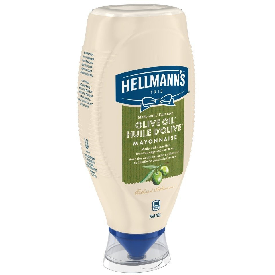 Hellmann's Mayonnaise, Olive Oil, 750 Ml/25.4 Fl. Oz., (Imported From Canada)