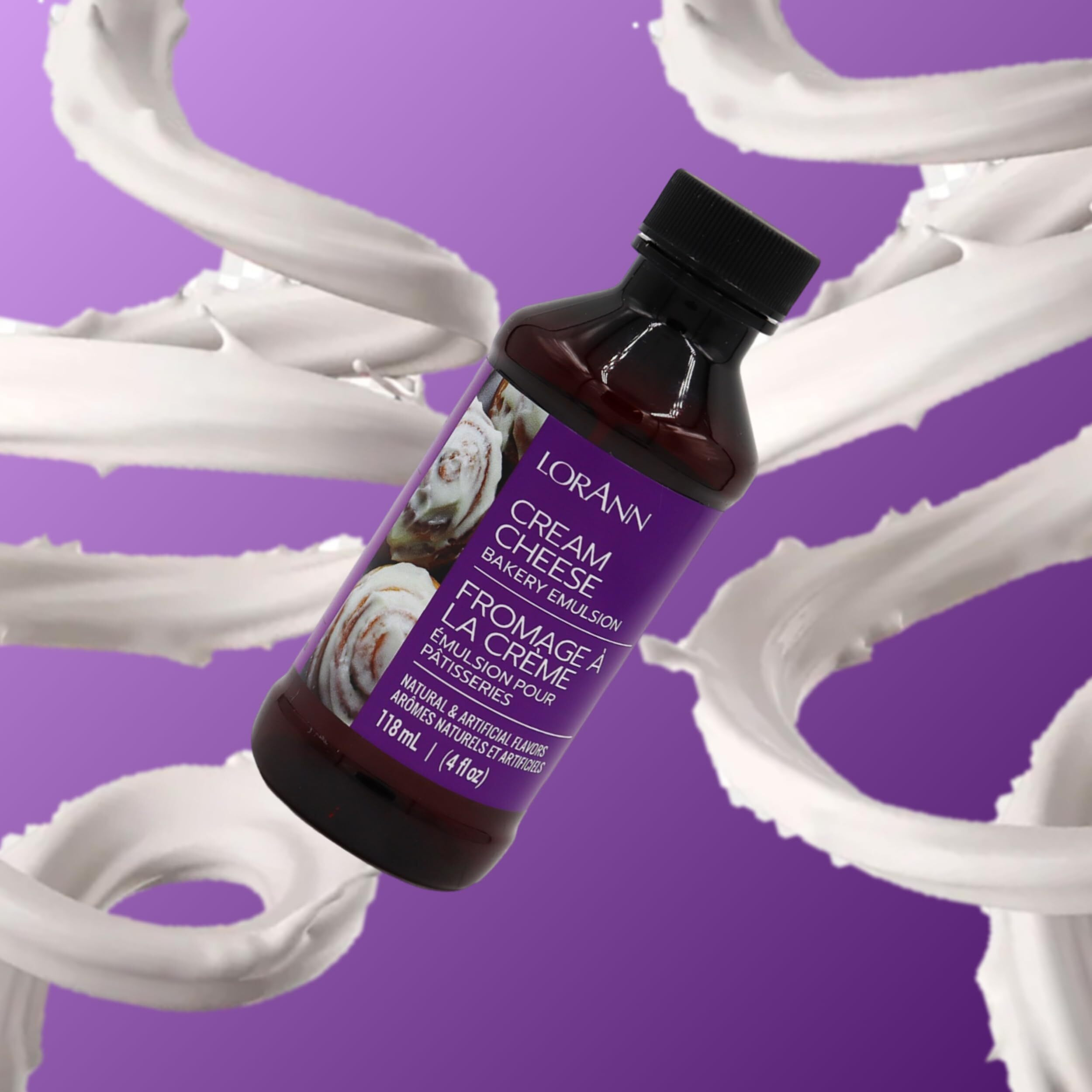 Lorann Oils Cream Cheese Bakery Emulsion True Essence, Ideal For Boosting Fruit Tones In Cakes, Cookies & Desserts, Gluten-Free, Keto-Friendly, Extract Substitute Essential For Your Kitchen, 4 Oz