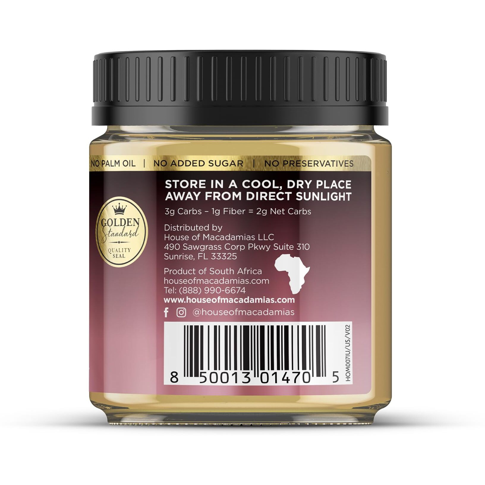 House Of Macadamias Macadamia Nut Butter With Sea Salt - 8.8Oz - No Added Sugar, No Palm Oil, Plant-Based, No Artificial Ingredients