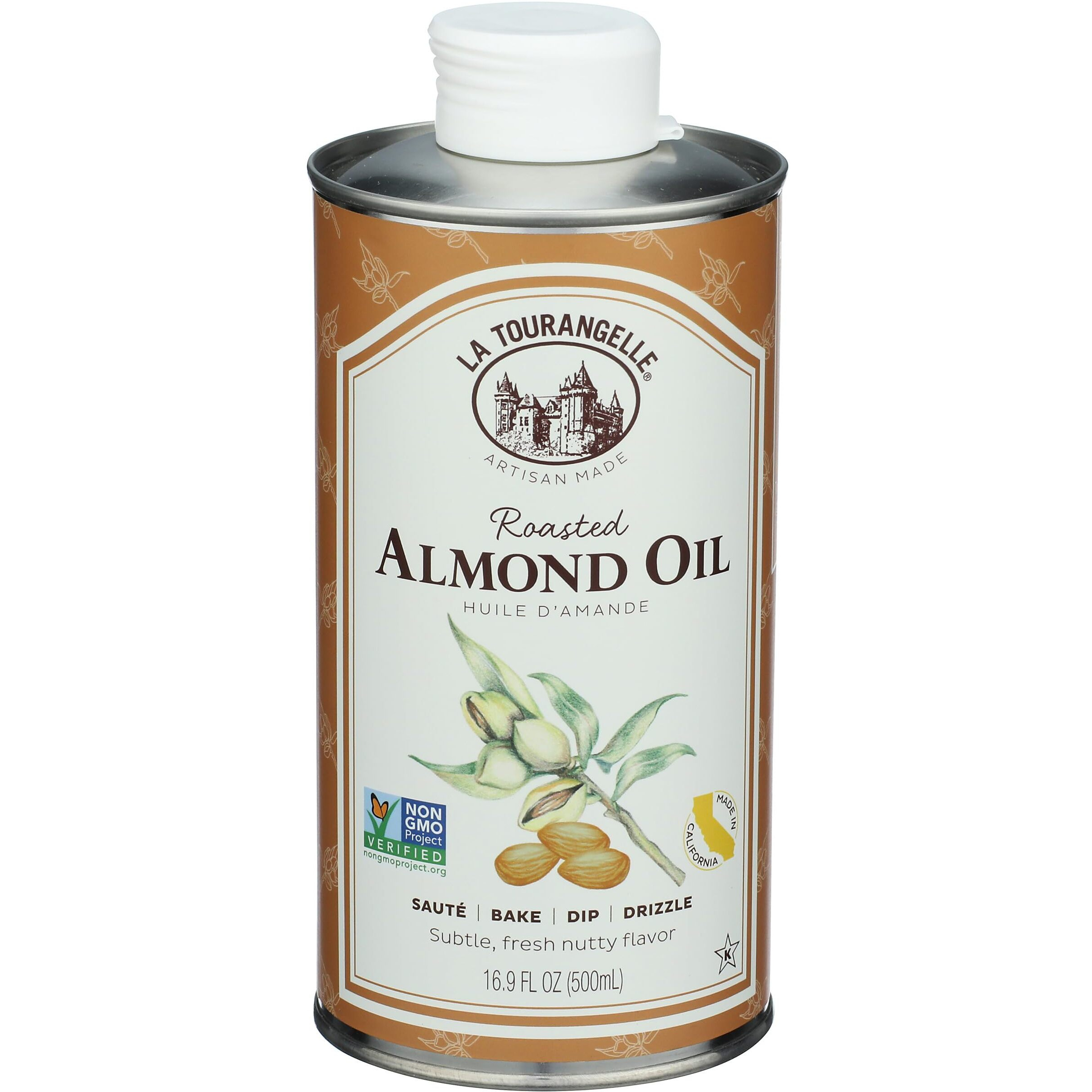 La Tourangelle, Roasted Almond Oil, Artisanal Cooking Oil Rich In Vitamins E, B, And P, Bake, Cook, And Whisk Into Marinades And Vinaigrettes, 16.9 Fl Oz