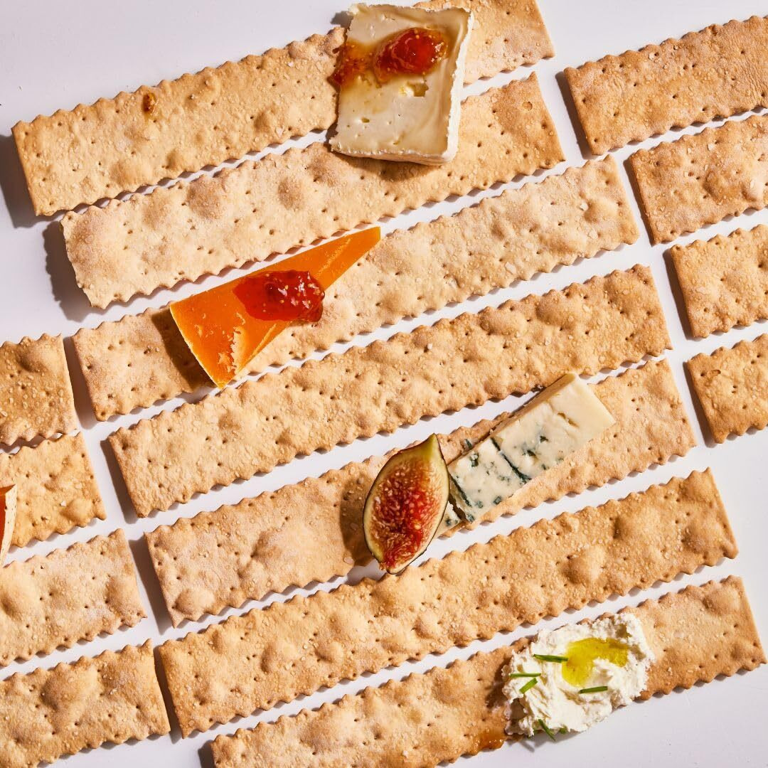 Rustic Bakery Handmade Sourdough Flatbread - Olive Oil & Sel Gris - Sea Salt Charcuterie Crackers - Artisan Crackers For Cheese Platter Or Snacking - Made In California - Pack Of 4, 6 Oz Trays