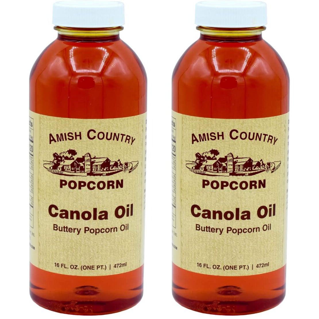 Amish Country Popcorn | 2-16 Oz Jars - Butter Flavored Canola Oil | Old Fashioned, Non-Gmo And Gluten Free (2-16 Oz Jars)