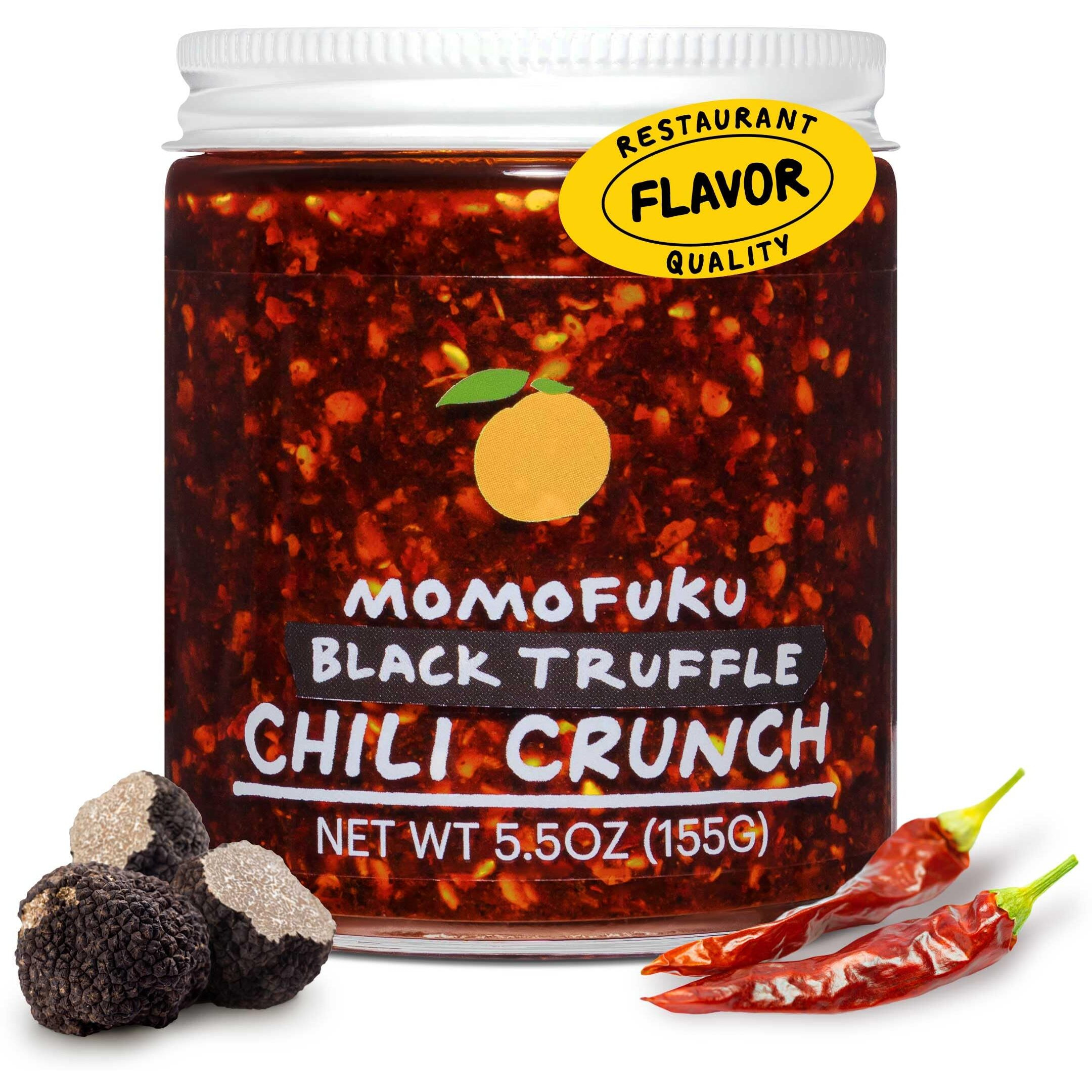 Momofuku Black Truffle Chili Crunch By David Chang, (5.5 Ounces), Chili Oil With Crunchy Garlic And Shallots, Spicy Chili Crisp With Real Truffle For Cooking As Sauce Or Topping (Packaging May Vary)