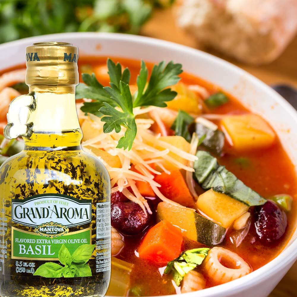 Mantova Grandaroma Flavored Extra Virgin Olive Oils, Variety Gift Set, Made In Italy, Cold-Pressed, 100% Natural, Heart-Healthy, For Grilling, Barbequing, Smoking, And Cooking, 8.5 Oz (Pack Of 4)