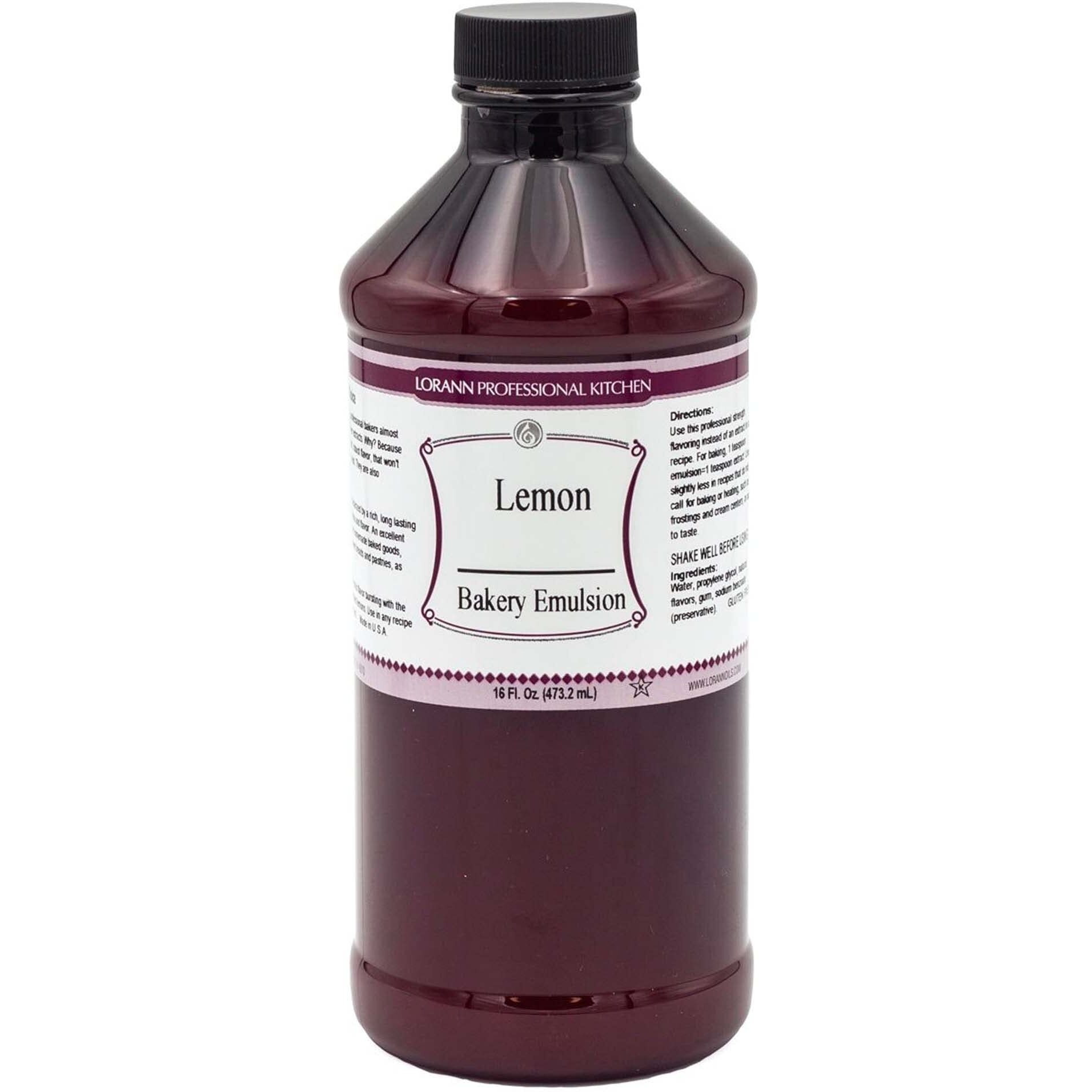 Lorann Oils Lemon Bakery Emulsion Tangy Lemon Essence, Perfect For Amplifying Citrus Tones In Cakes, Cookies & Desserts, Gluten-Free, Keto-Friendly, Lemon Extract Alternative Essential