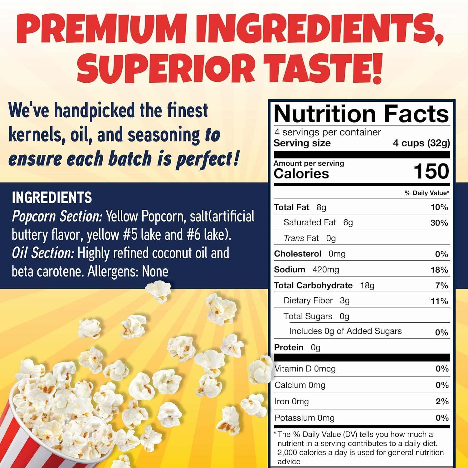 Premium America Popcorn Kit, 24 Packs For A 4 Oz Popper, Movie Theater Popcorn Kernels, Oil & Seasoning Pack, Bulk All In One, Popcorn Gifts