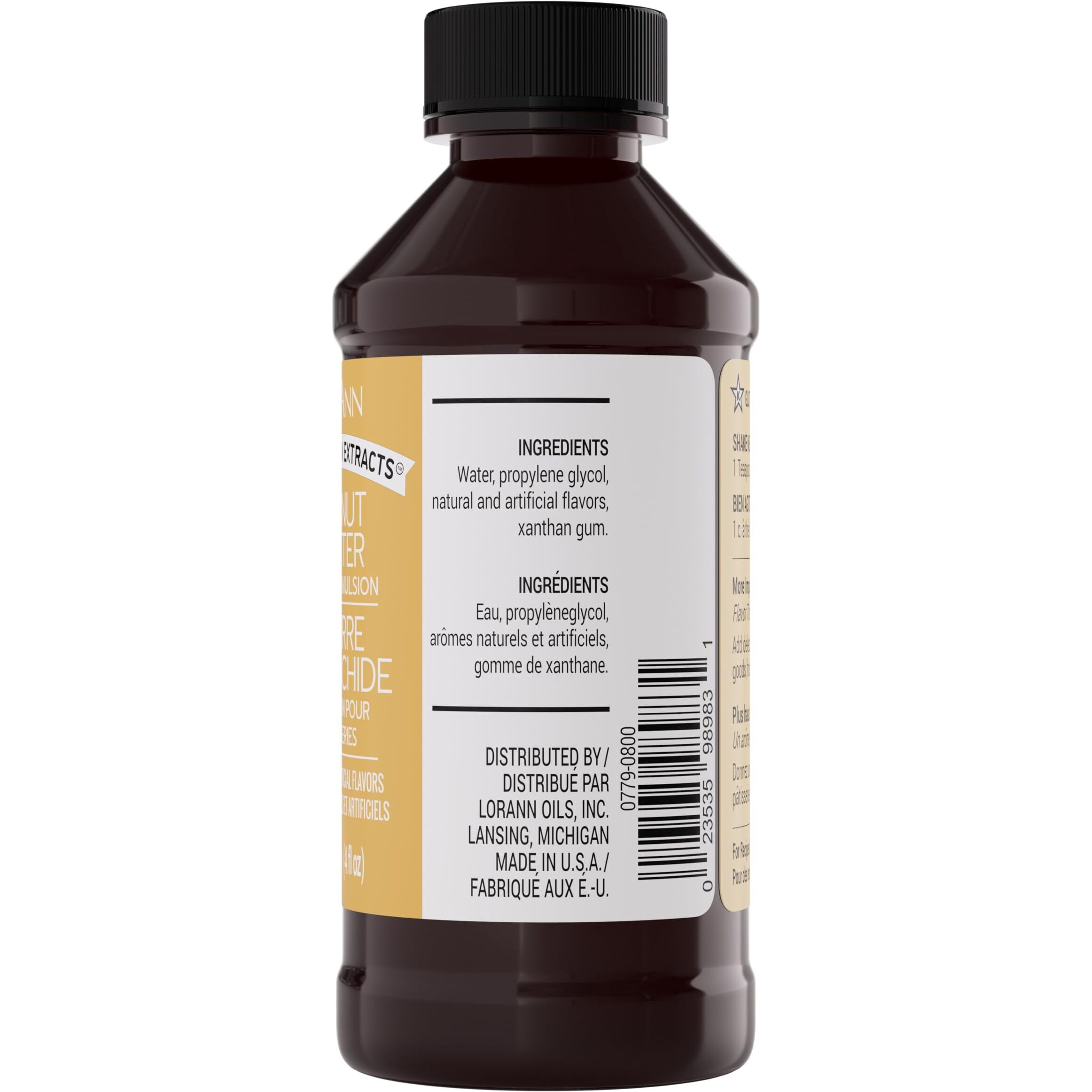 Lorann Oils Peanut Butter Bakery Emulsion Realistic Peanut Butter Flavor Without Nuts, Perfect For Elevating Peanut Butter Notes In Baked Goods, Gluten-Free, Keto-Friendly, 4 Oz