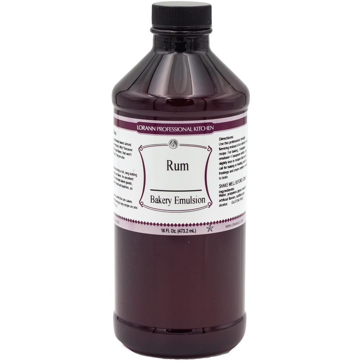Lorann Oils Rum Bakery Emulsion Realistic Rum Flavor, Ideal For Enhancing Boozy Notes In Baked Goods, Gluten-Free, Keto-Friendly, Rum Extract Alternative Essential For Your Kitchen