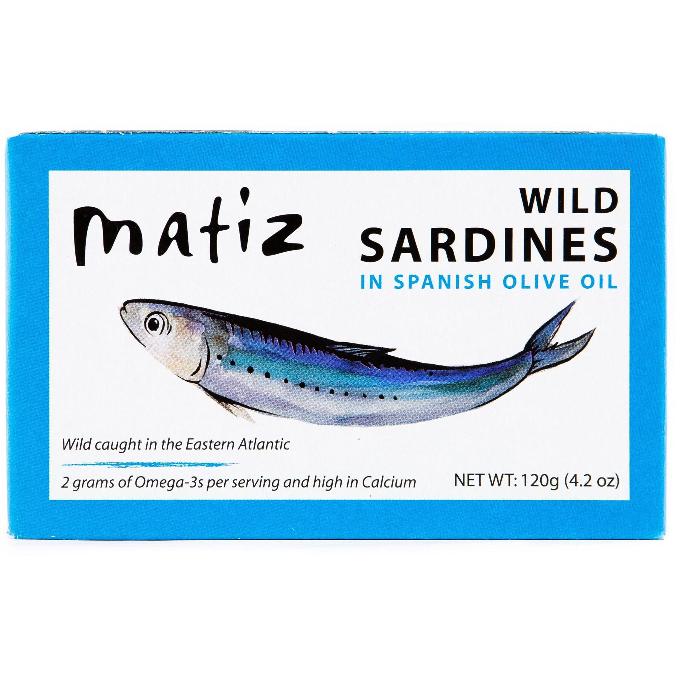 Matiz Sardines In Olive Oil, 4.2 Ounce Can (Pack Of 12) Spanish Gourmet Wild Caught Natural Fish For Tapas, Snacks, Or Meals, Protein Rich, Sealed Freshness