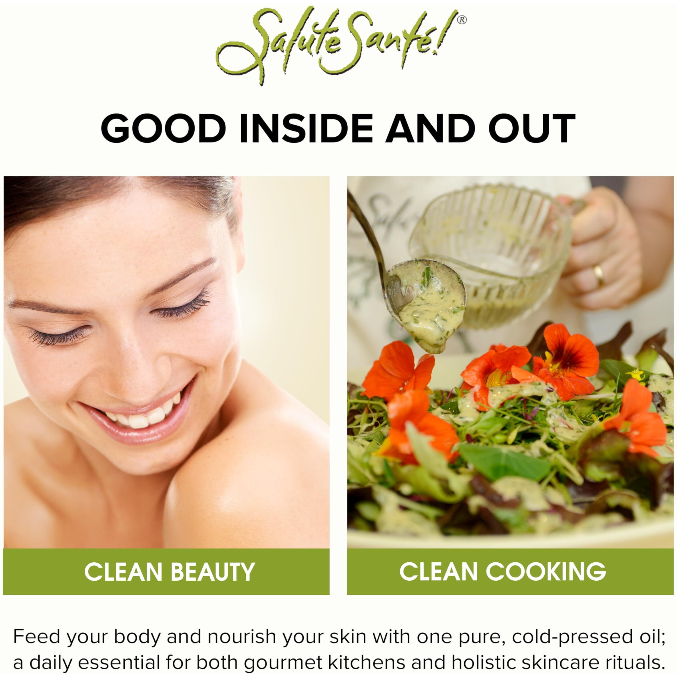 Grapeseed Oil - Cold Pressed & 100% Grape Oil | Good Inside And Out    Beauty & Cooking Oil | High-Heat, Non-Gmo, Kosher, Vegan | For Skincare, Hair, Massage, Soap & Gourmet Recipes | 5 Liter Jug