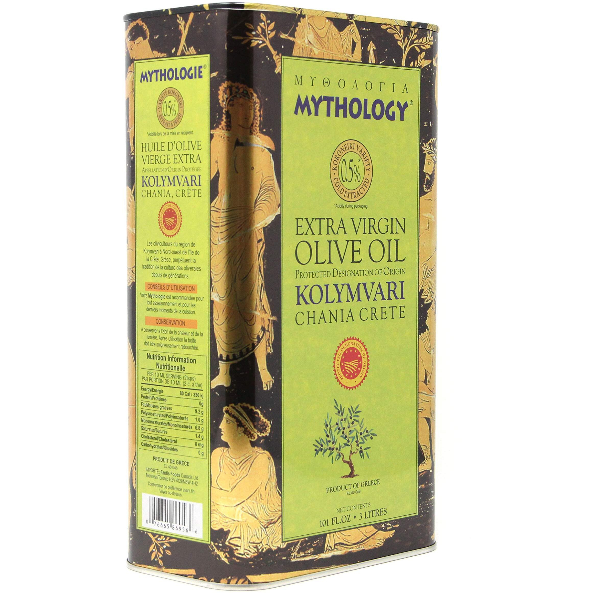 Mythology Greek Olive Oil From Greece, Cold Pressed Extra Virgin Olive Oil, Certified Pdo Kolymvari Chania Crete, 3 Liter