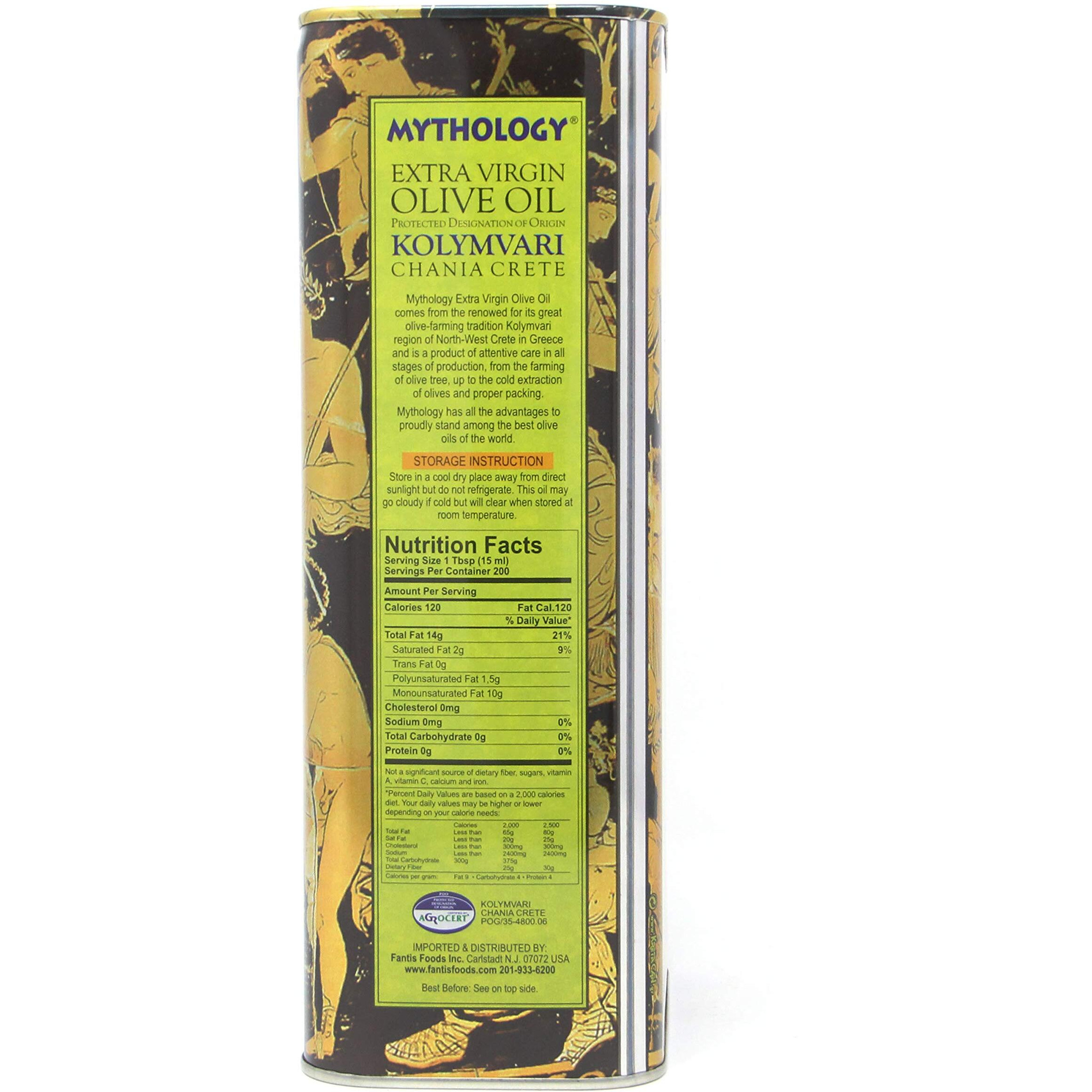 Mythology Greek Olive Oil From Greece, Cold Pressed Extra Virgin Olive Oil, Certified Pdo Kolymvari Chania Crete, 3 Liter