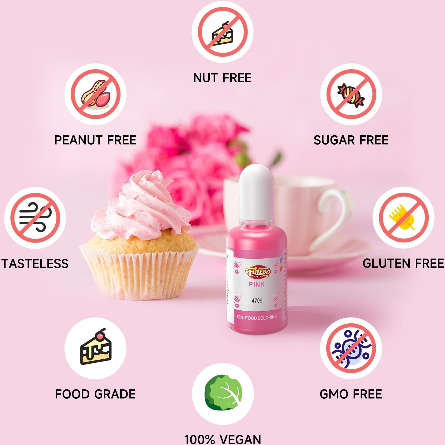 Oil Based Food Coloring, 15Ml Large Capacity Food Coloring For Icing, Dye Color For Chocolate Candy Cake, Edible Oil Food Grade Dye For Baking, Fondant & Forsting