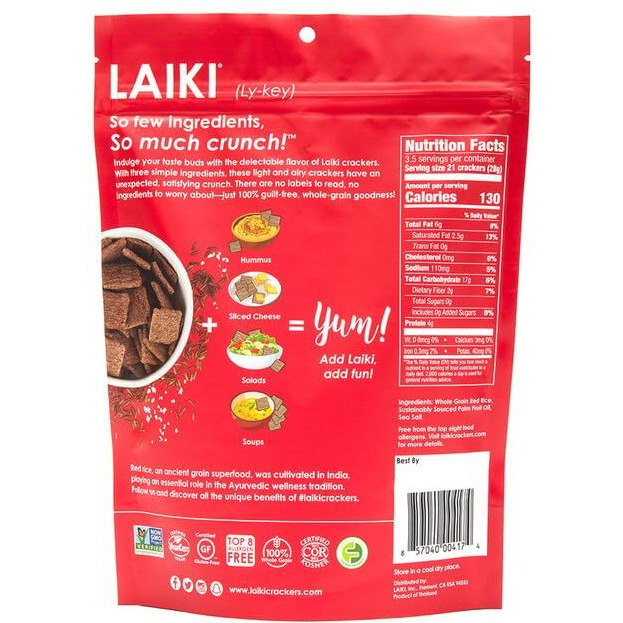 Rice Crackers - Gluten Free Snacks - Deliciously Light And Airy Crunch - Allergen-Friendly, Vegan, Non-Gmo, Fodmap Friendly, Seed-Oil Free, Red Rice Sea Salt Flavor - 3.53 Ounce Bag (Pack Of 8)