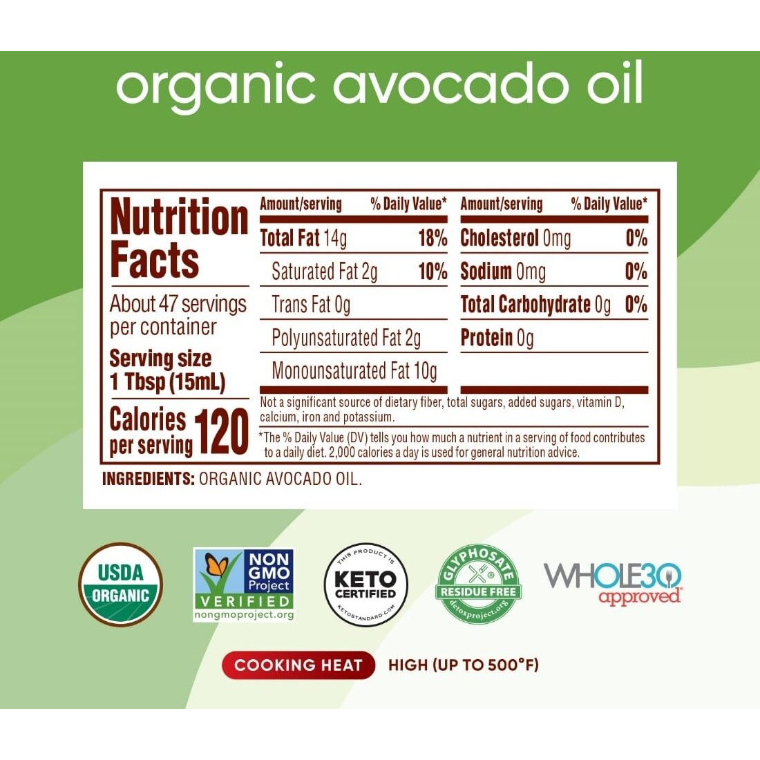 Nutiva Organic Avocado Oil For Cooking. 24 Fl Oz, Pure Steam-Refined, High Smoke Point Cooking Oil, Excellent For Frying. Suitable For Hair And Skin. Usda Organic And Non-Gmo