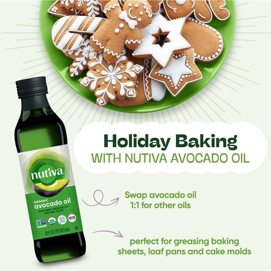 Nutiva Organic Avocado Oil For Cooking. 24 Fl Oz, Pure Steam-Refined, High Smoke Point Cooking Oil, Excellent For Frying. Suitable For Hair And Skin. Usda Organic And Non-Gmo