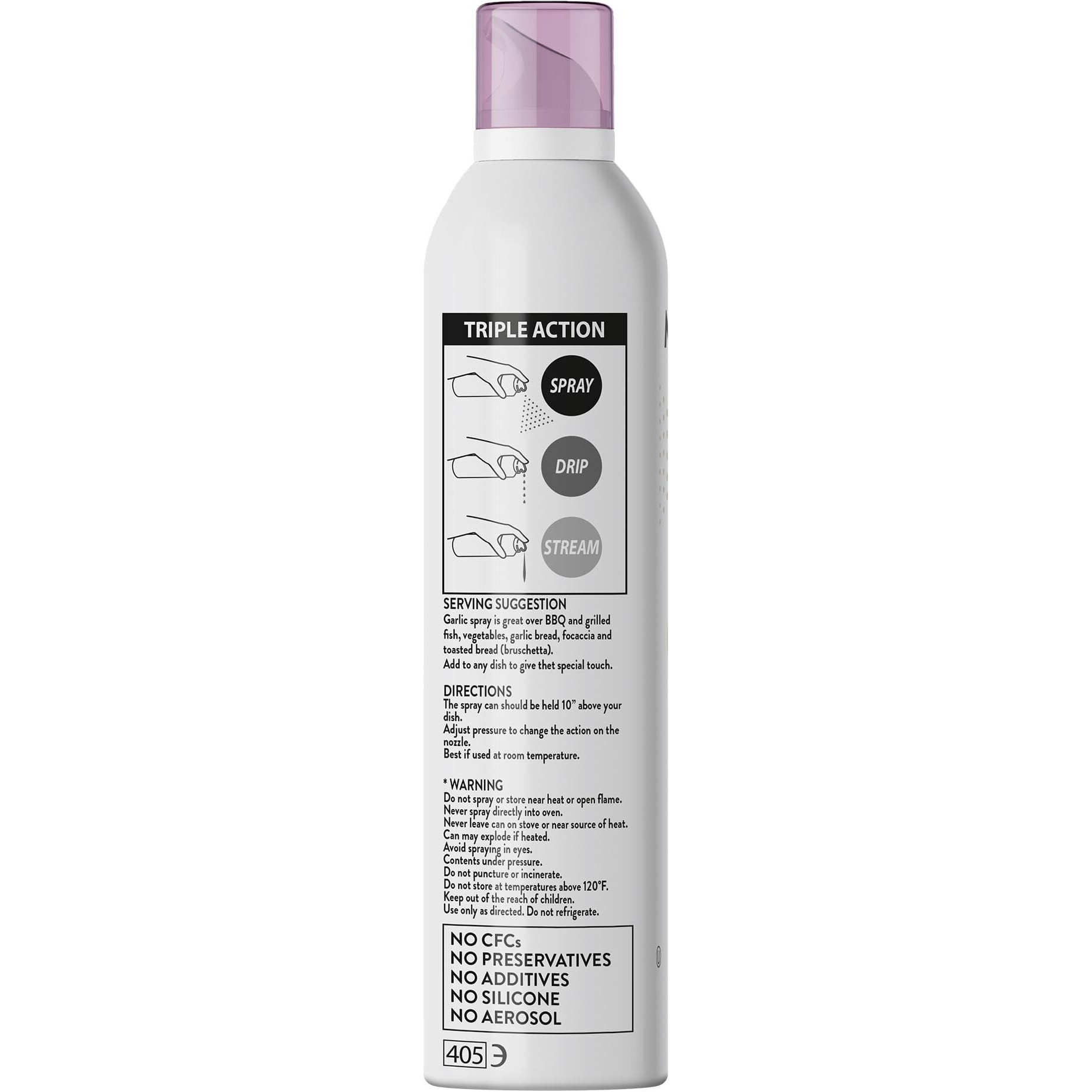 Mantova Extra Virgin Olive Oil Spray Garlic Flavored 8 Oz. Spray Bottle - Manage Oil Amount - Great For Salads & Cooking