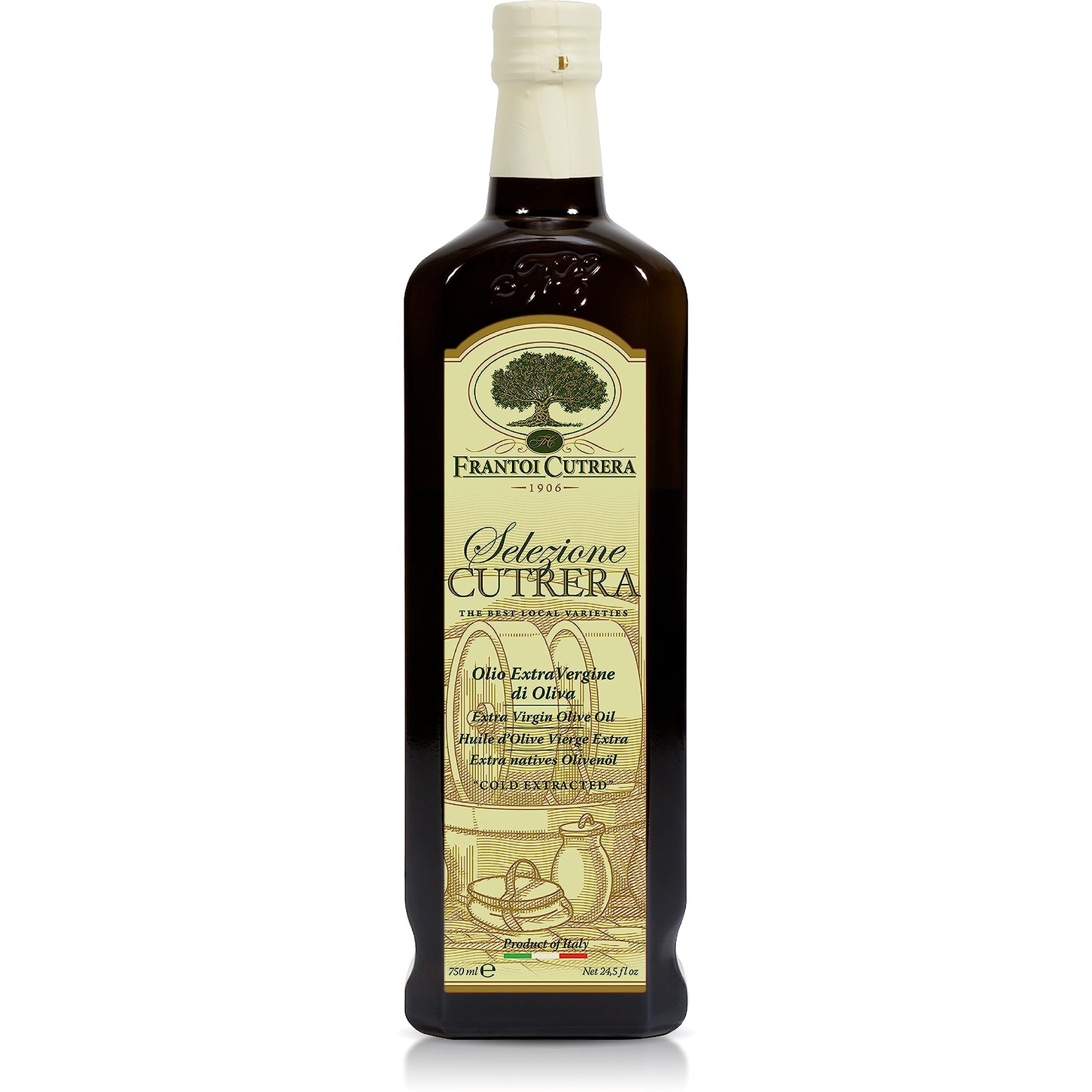 Frantoi Cutrera - Selezione - Extra Virgin Olive Oil From Italy, Sicilian Pure Evoo, Premium 2022/23 Early Harvest First Cold Pressed, Olive Oil High In Polyphenols, 24.5 Fl Oz (Pack Of 1)