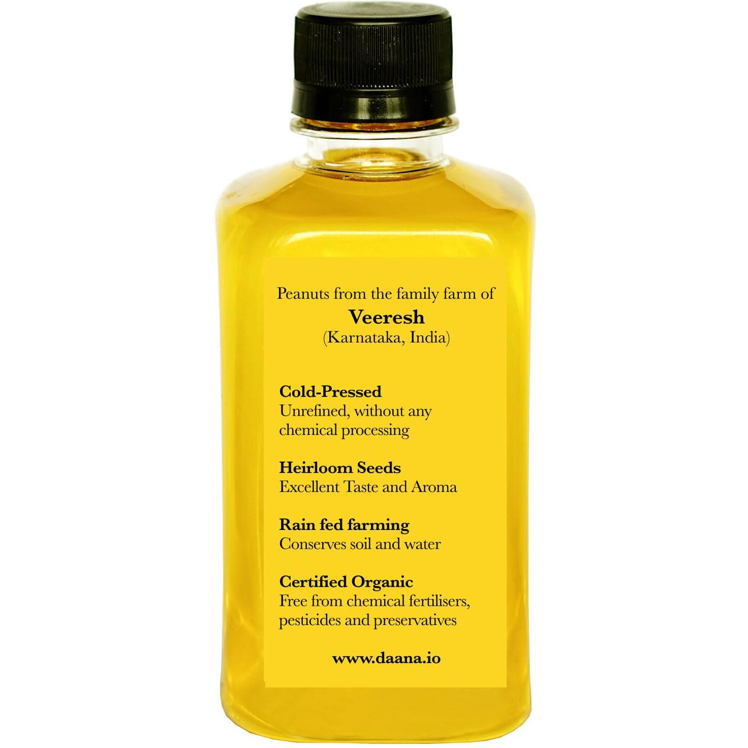 Daana Peanut Oil Certified Usda Organic, Extra Virgin, Cold Pressed (12 Oz)