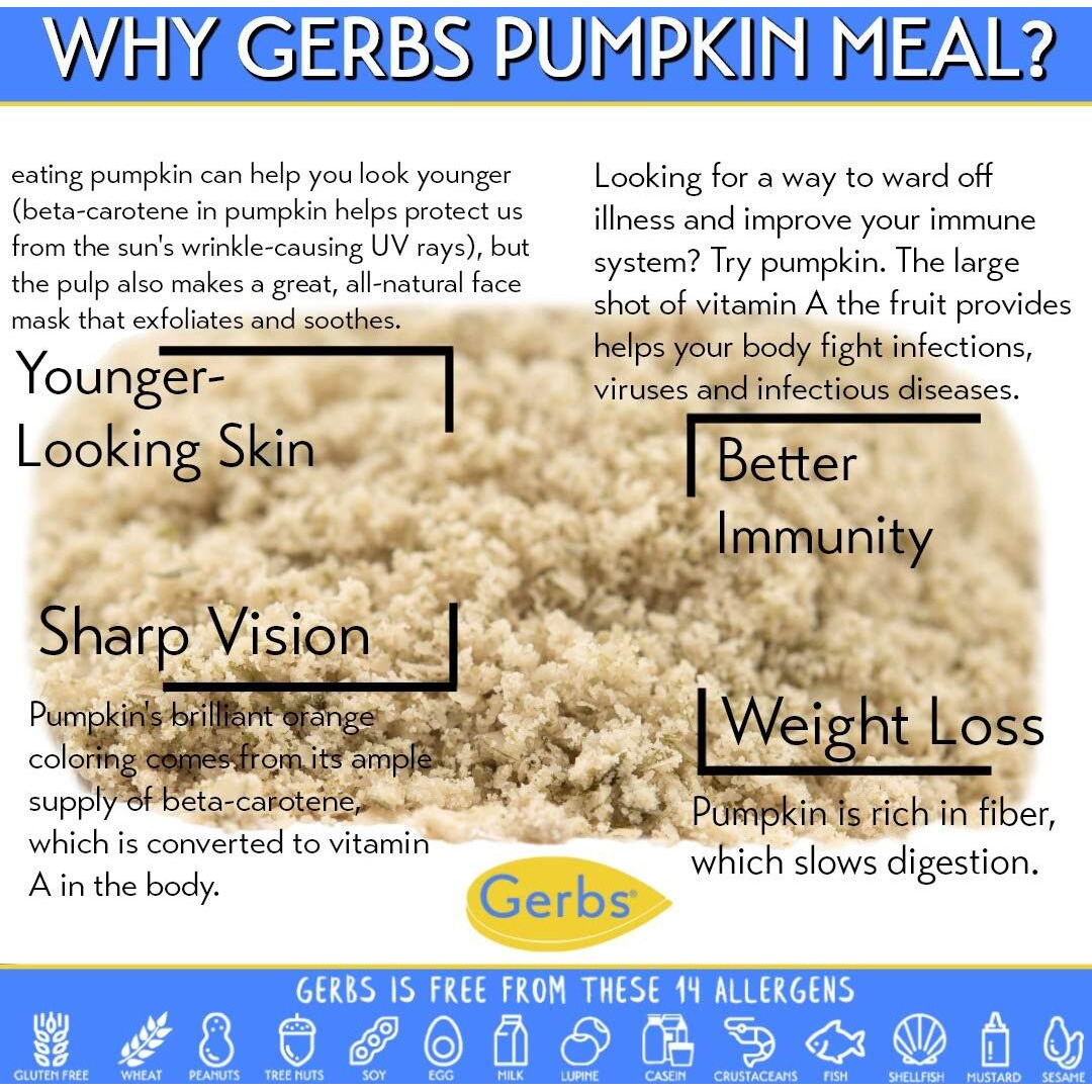Gerbs Ground Pumpkin Seed Meal, 2 Lbs - Top 14 Food Allergy Free & Non Gmo - Vegan & Keto Safe - Cold Milled Full Oil Seed Protein Powder