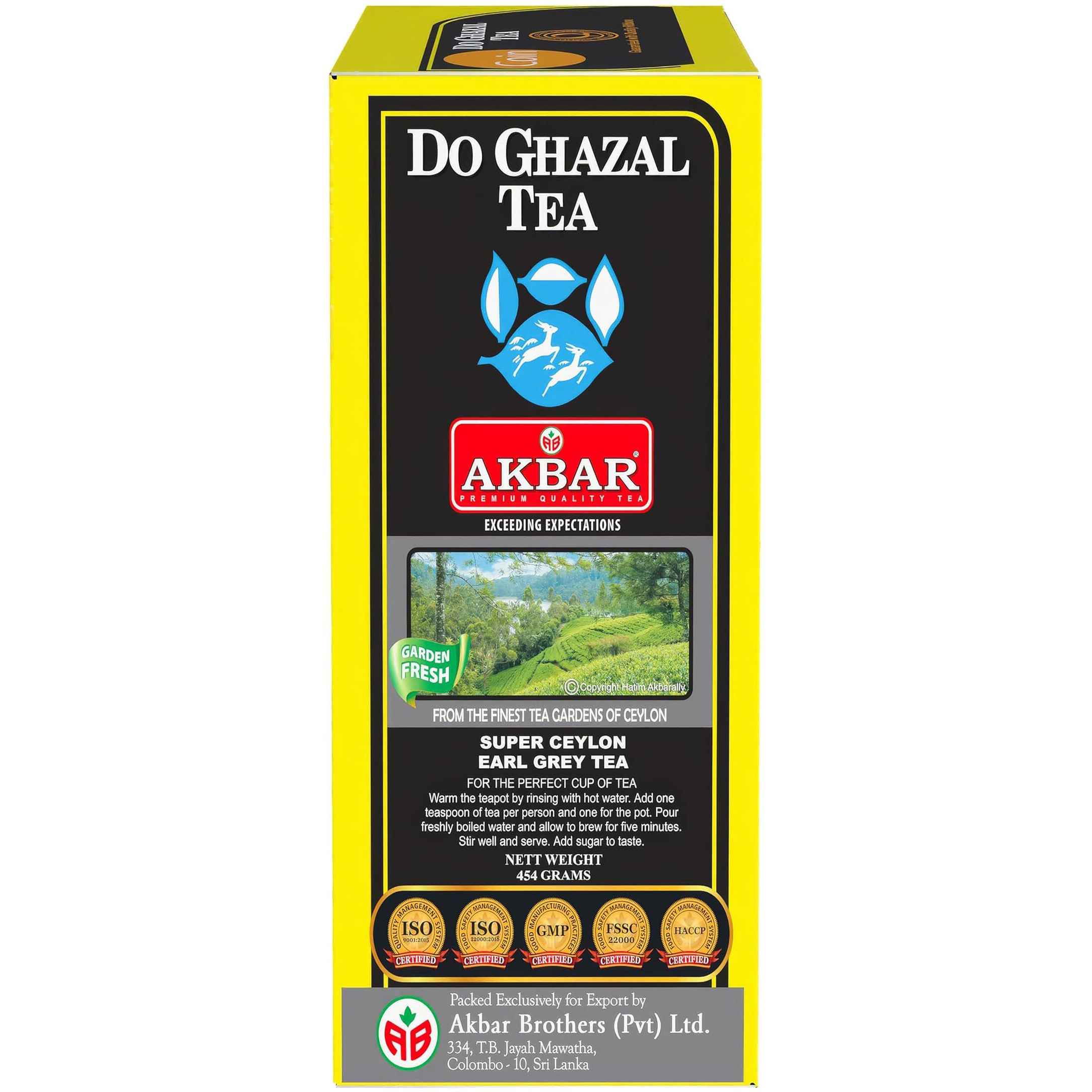 Do Ghazal Earl Grey Tea - 16Oz (454G) - Earl Grey Tea Loose Leaf - Pure Ceylon Black Tea With Natural Bergamot Oil - Bold, Aromatic & Citrusy Flavor