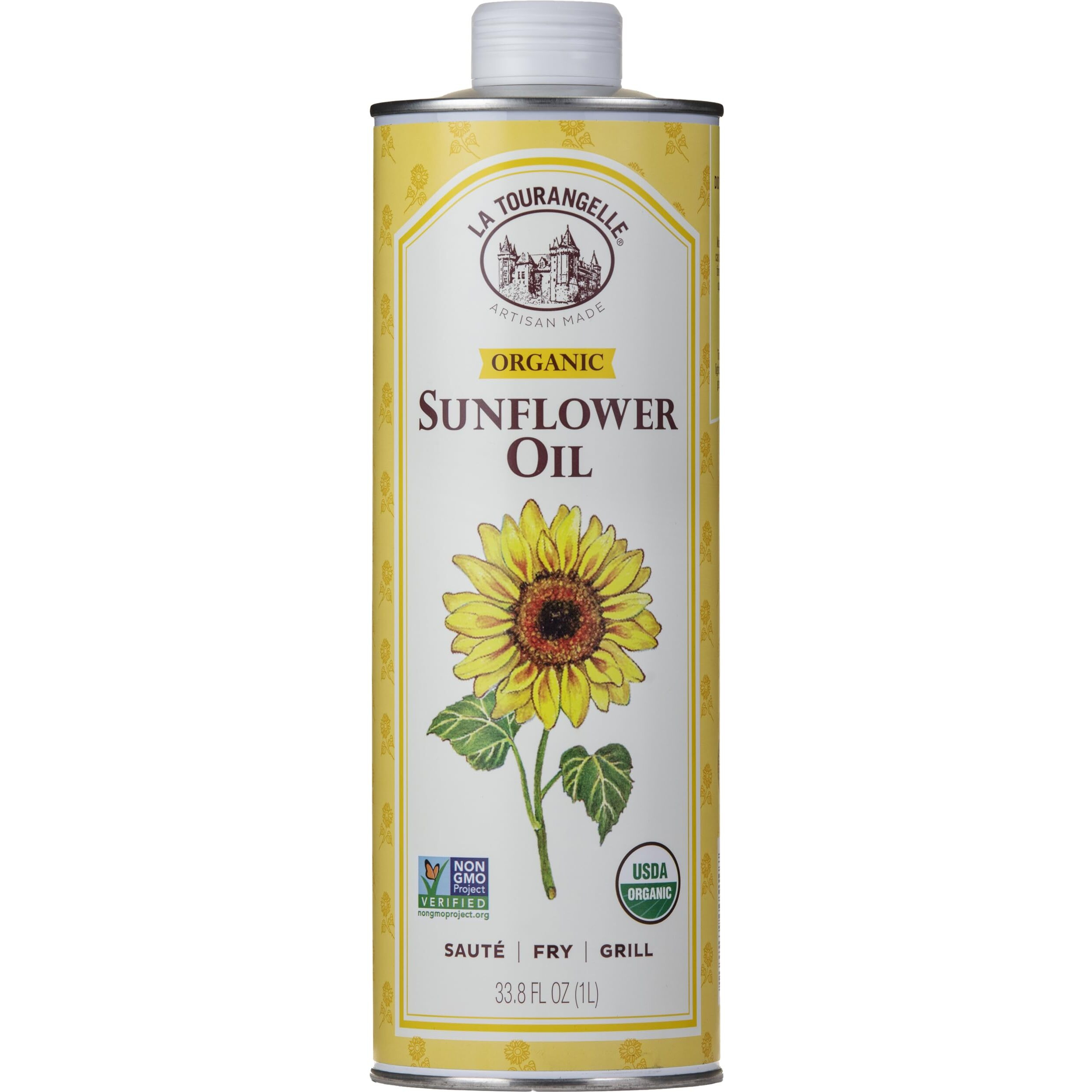 La Tourangelle, Organic High Oleic Sunflower Oil, Neutral Oil For Medium To High Heat Cooking And Skin Care, Non Gmo, Pesticide And Chemical Free, 33.8 Fl Oz