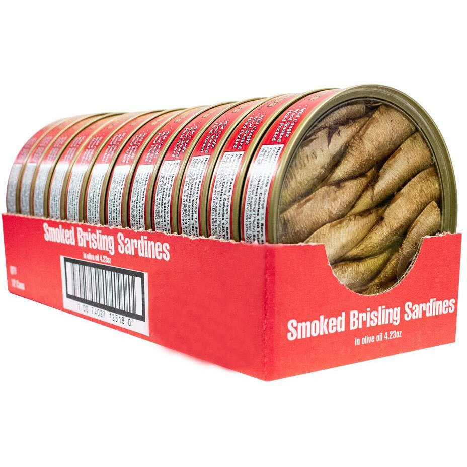 Mw Polar Brisling Sardines, Smoked In Olive Oil, 4.23 Oz - Pack Of 12