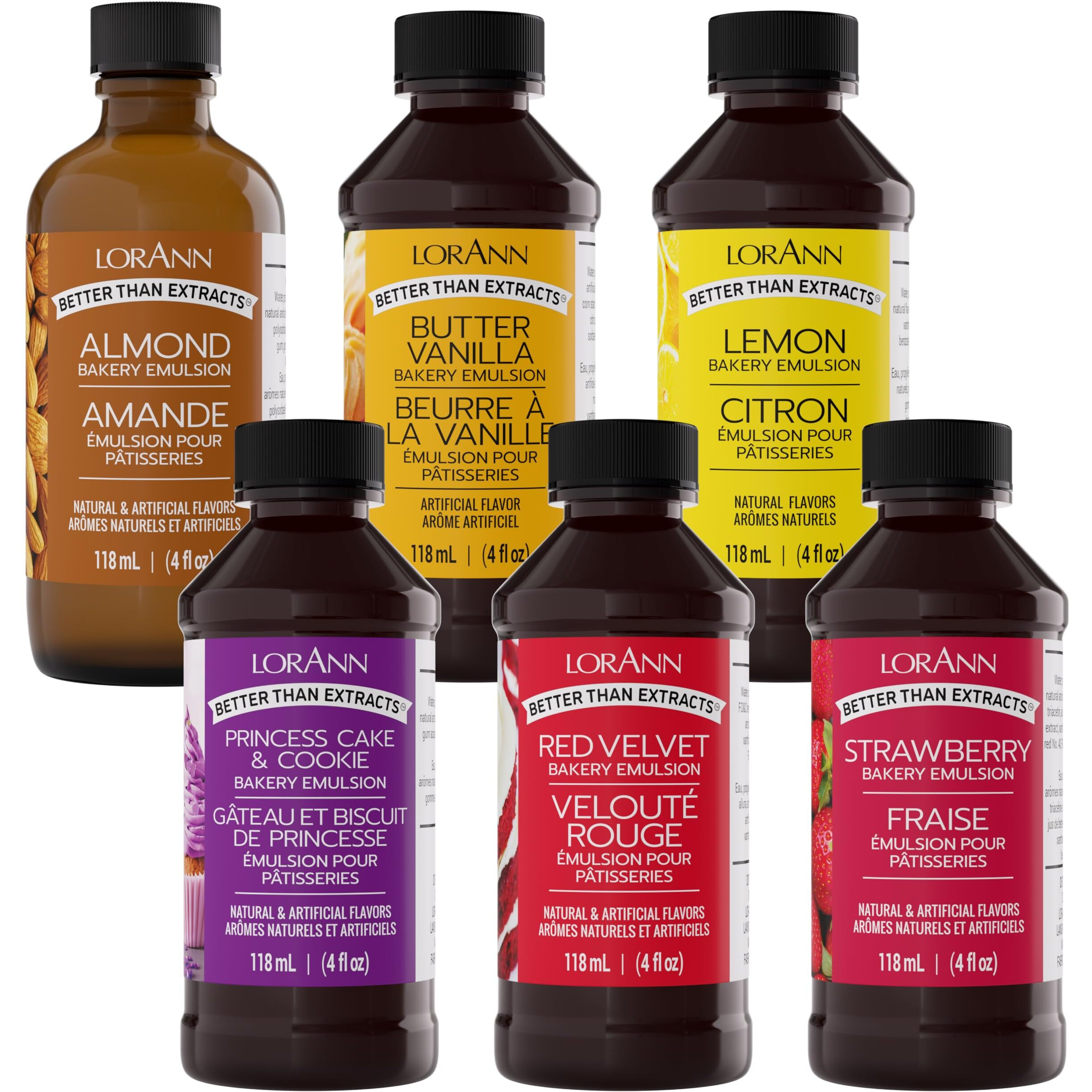 Lorann Oils Variety Bakery Emulsion Multiple Flavors, Perfect For Enhancing Baking Variety In Cakes, Cookies & Desserts, Gluten-Free, Keto-Friendly, Baking Essential For Your Kitchen, 4Oz Per Bottle