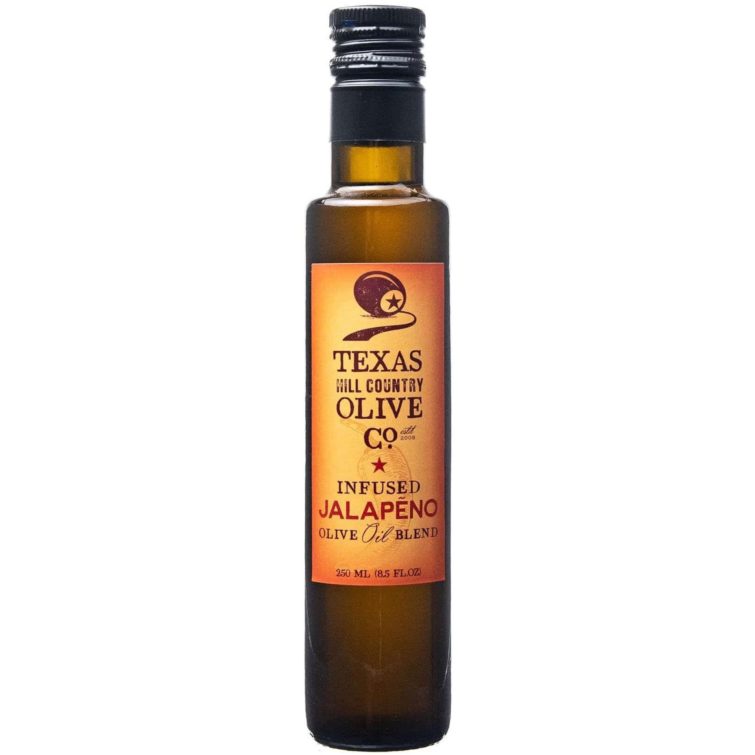 Texas Hill Country Olive Co Jalapeno Infused Olive Oil - Cold Pressed Gourmet Evoo Olive Oil - Great For Dressing Dipping Marinade - No Artificial Flavors Or Added Sugar - Made In Texas (8.5 Oz)