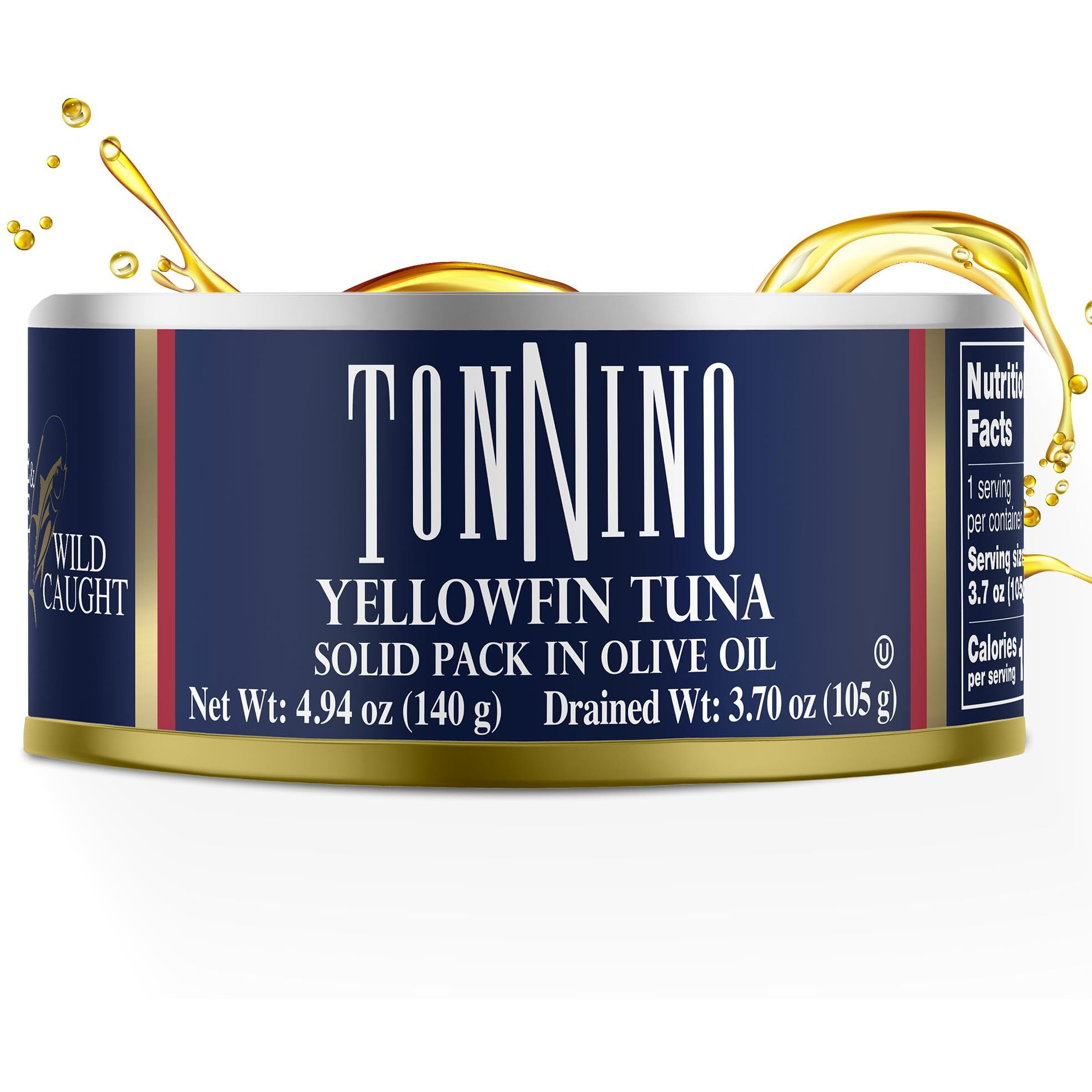 Tonnino Yellowfin Tuna Fish In Olive Oil - Pack Of 12 - Alternative To Salmon - Protein Snacks - Ready To Eat Meals In Can