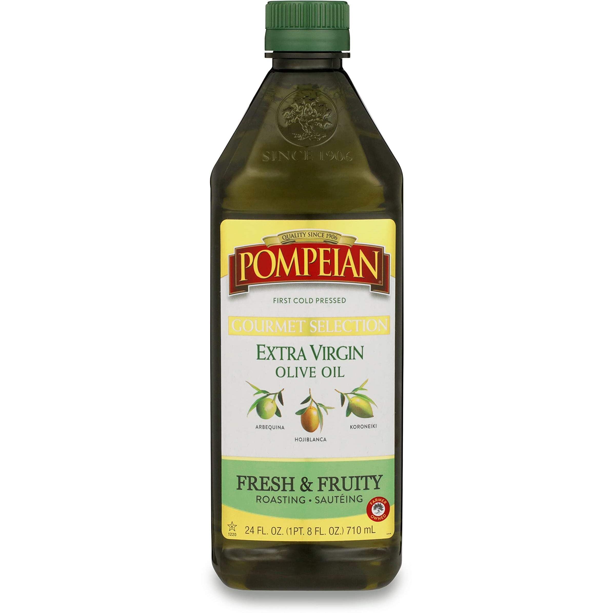 Pompeian Gourmet Selection Extra Virgin Olive Oil, Contains Polyphenols, First Cold Pressed, 24 Fl Oz