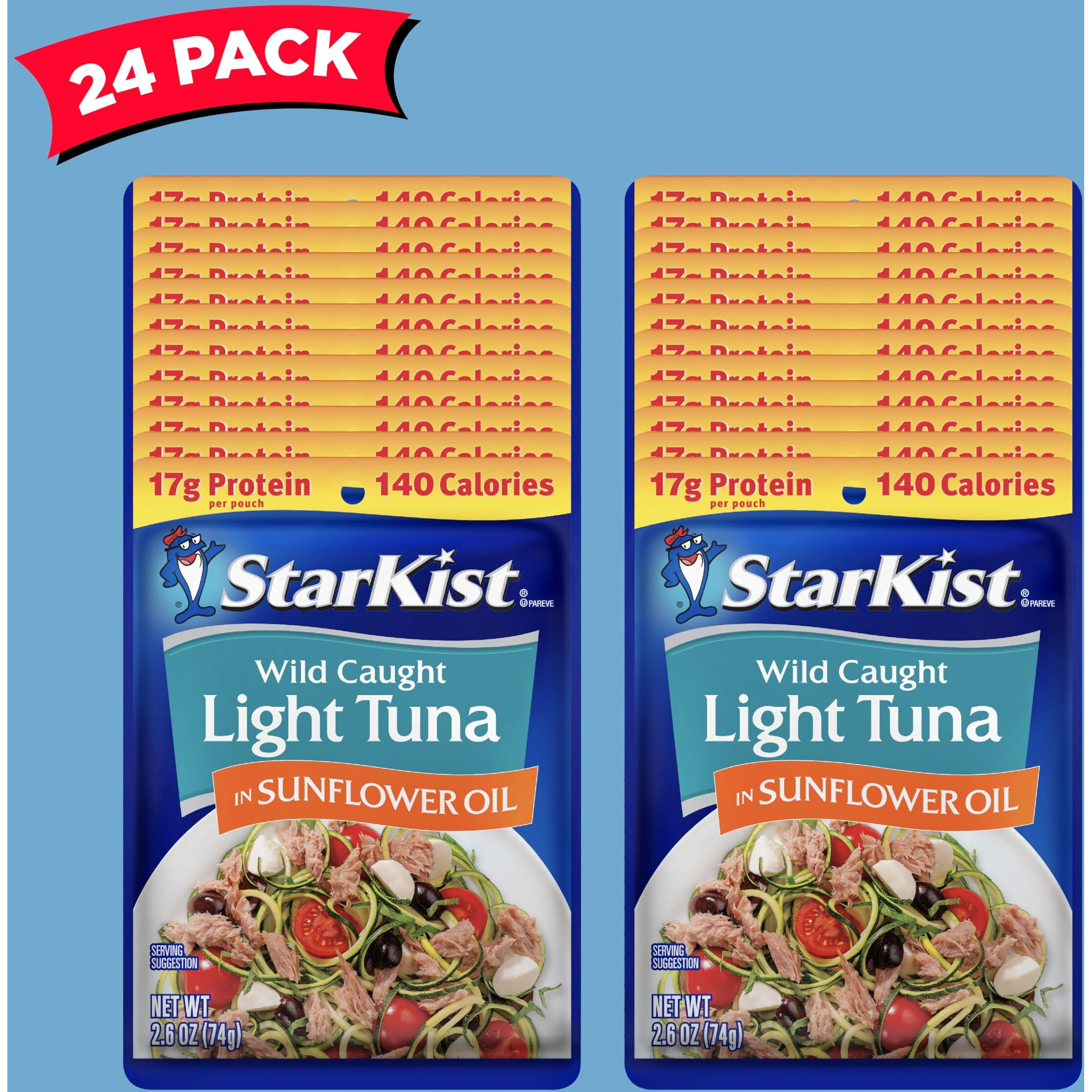 Starkist Chunk Light Tuna In Sunflower Oil, 2.6 Oz(Pack Of 24)