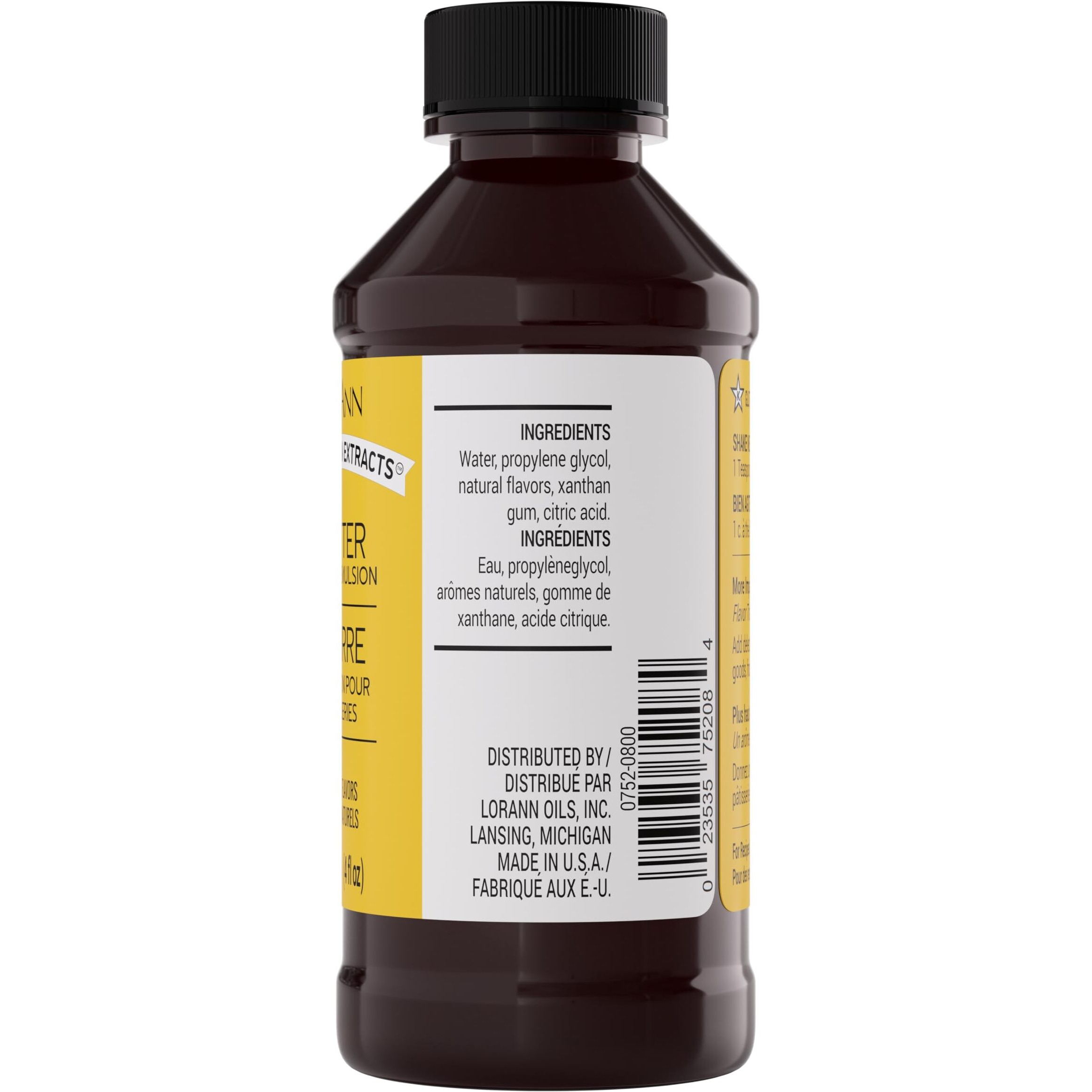 Lorann Oils Butter Bakery Emulsion True Butter Flavor, Ideal For Enhancing Rich Dairy Notes In Baked Goods, Gluten-Free, Keto-Friendly, Butter Flavoring Essential For Your Kitchen