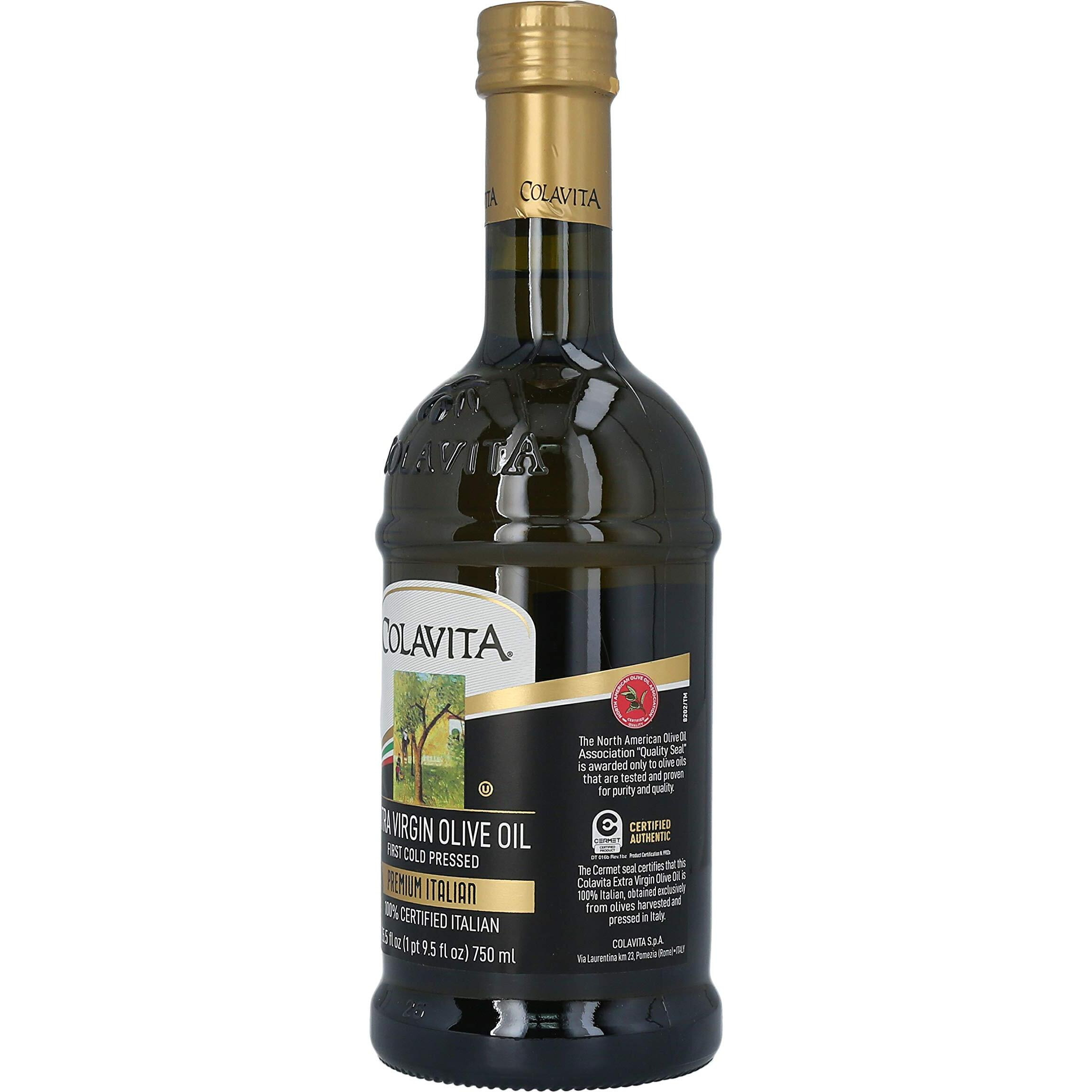 Colavita Premium Italian Extra Virgin Olive Oil, 25.5 Fl Oz (Pack Of 2), Glass Bottles - Packaging May Vary