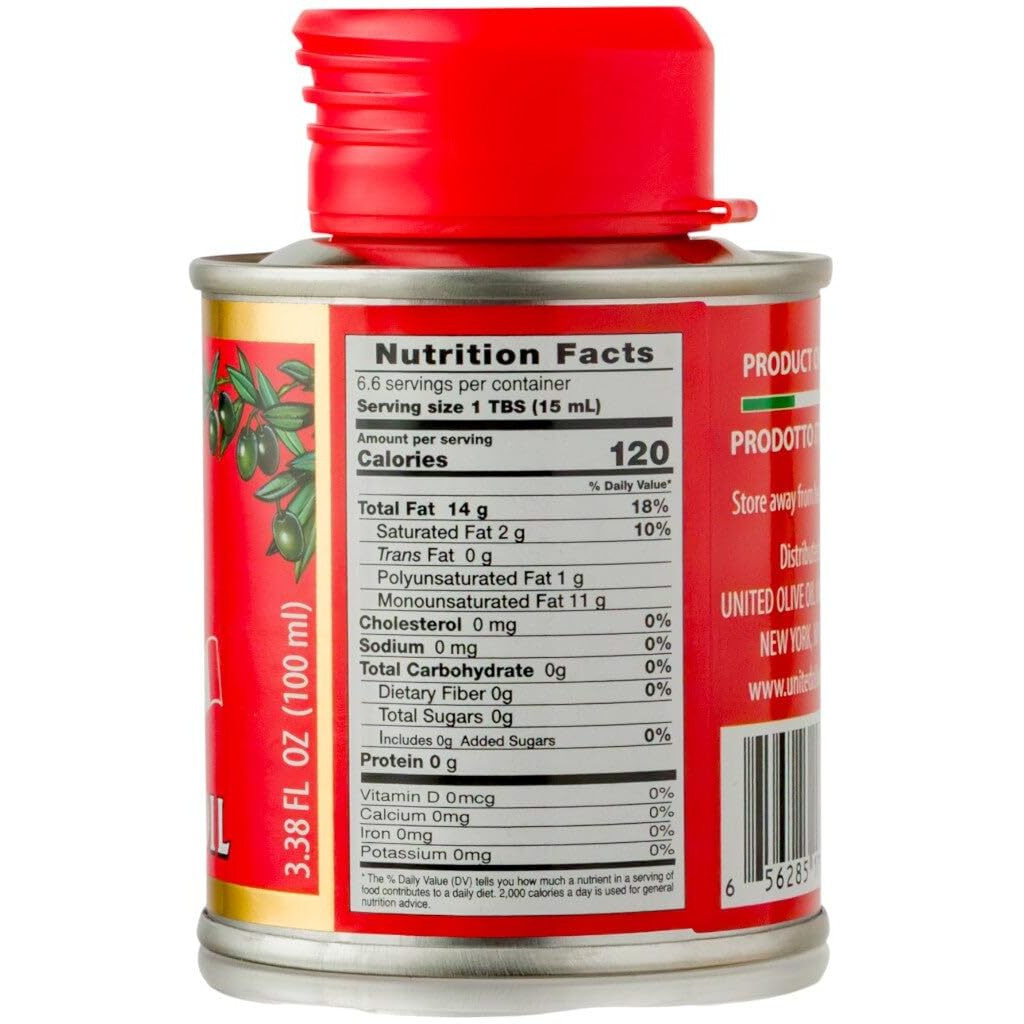 Partanna Robust Extra Virgin Olive Oil Bambino - Premium Castelvetrano Olive Oil - Harvested In Sicily - Pure Authentic Italian Oil - Rich In Flavor - First Cold Pressed - 3.4 Fl Oz (100 Ml) Tin