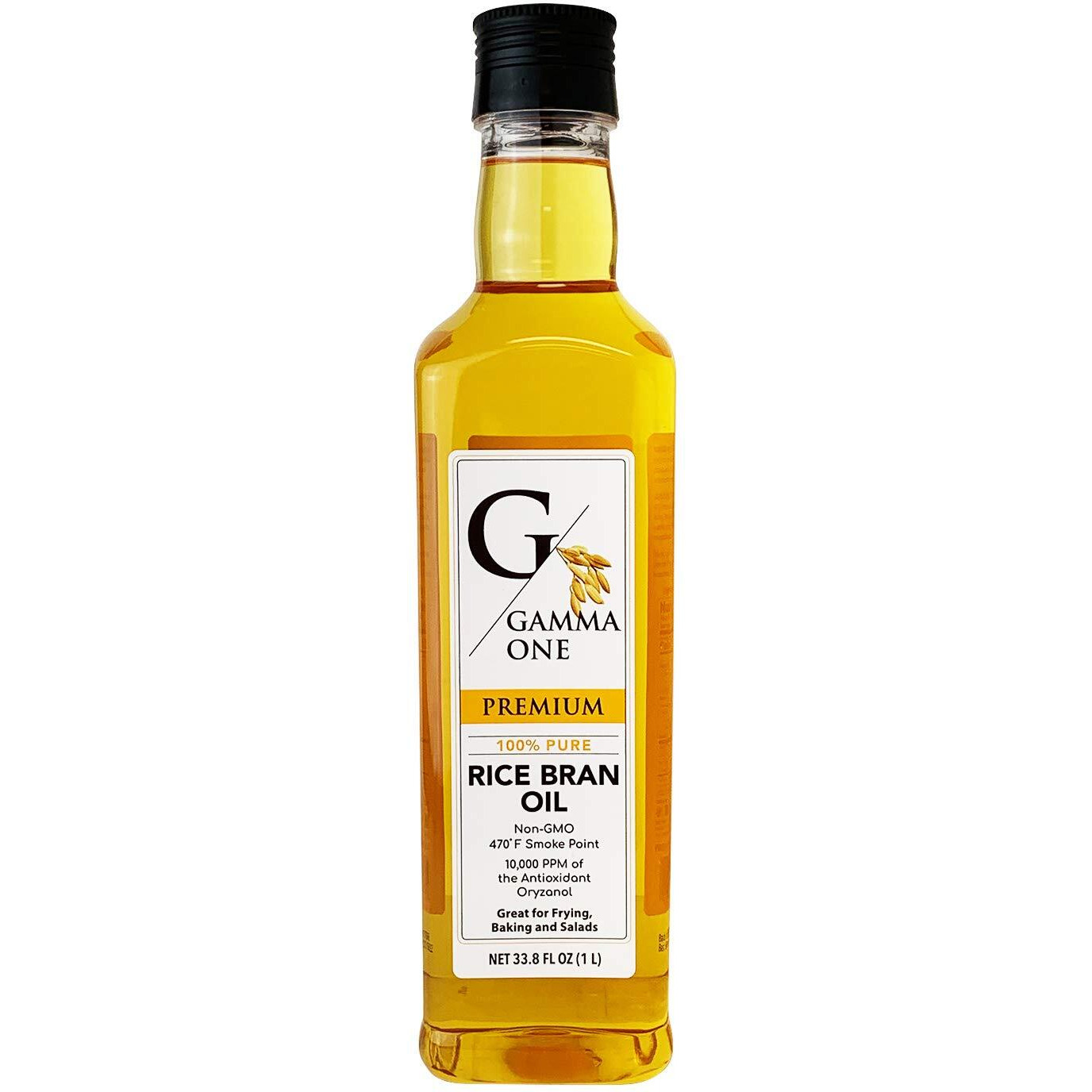Gamma One 100% Pure Rice Bran Oil, 33.8 Fl Oz (Pack Of 12)
