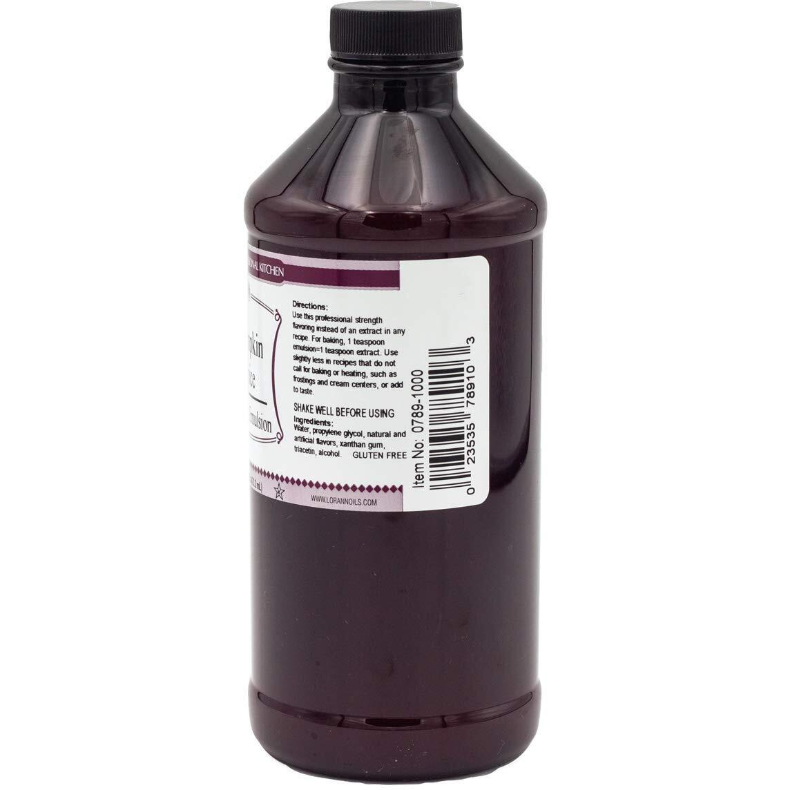 Lorann Oils Pumpkin Spice Bakery Emulsion Genuine Pumpkin Spice Blend, Perfect For Boosting Fall Flavors In Cakes, Cookies & Desserts, Gluten-Free, Keto-Friendly, Pumpkin Spice Flavoring Essential