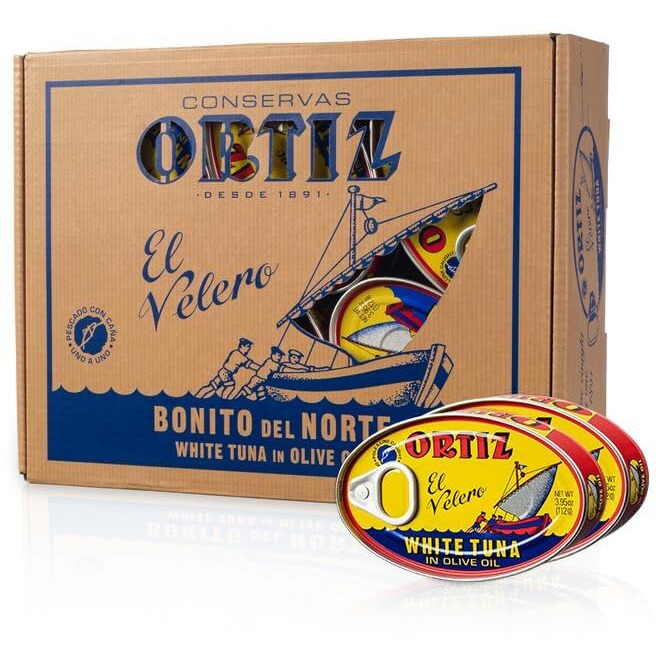 Ortiz Spanish Tuna, Special Edition Gift Pack Of 12, Tender Wild Caught Tuna Fillets Hand Packed In Extra Virgin Olive Oil, Gourmet Gift For Foodies [3.95Oz X 12 Tins]
