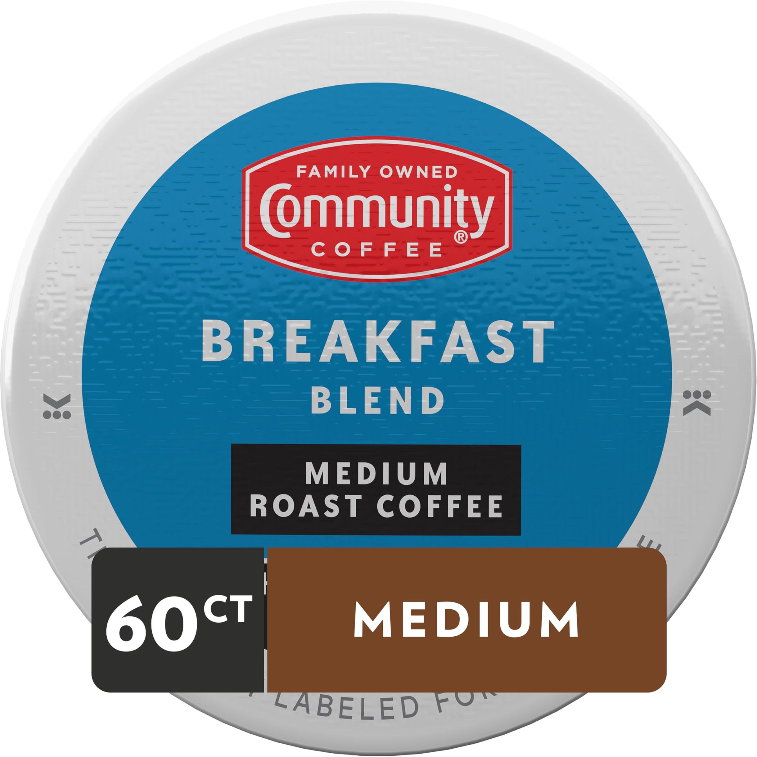 Community Coffee Breakfast Blend 60 Count Coffee Pods, Medium Roast, Compatible With Keurig 2.0 K-Cup Brewers, Box Of 60 Pods