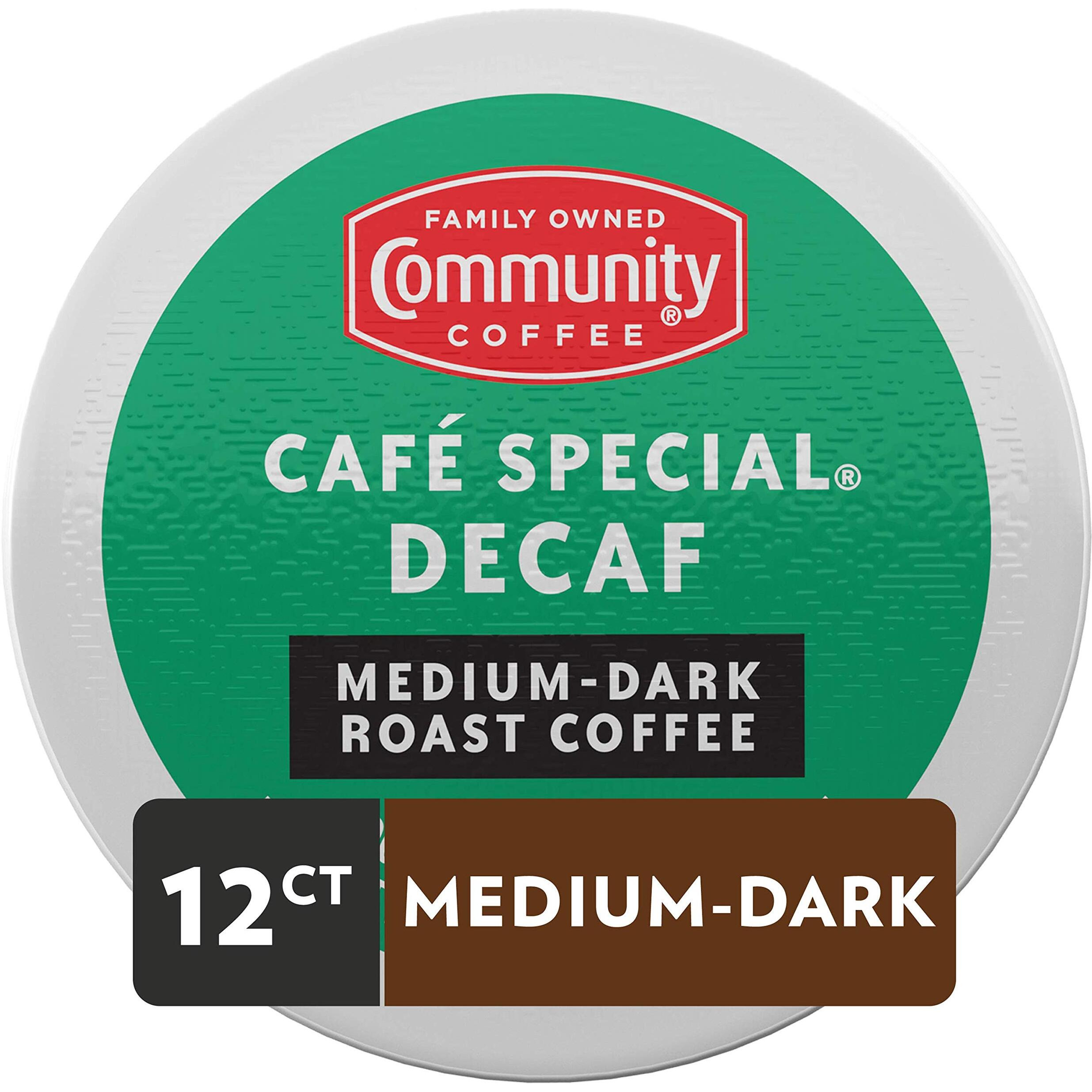 Community Coffee Cafe Special Decaf 12 Count Coffee Pods, Medium Dark Roast, Compatible With Keurig 2.0 K-Cup Brewers, 12 Count (Pack Of 1)