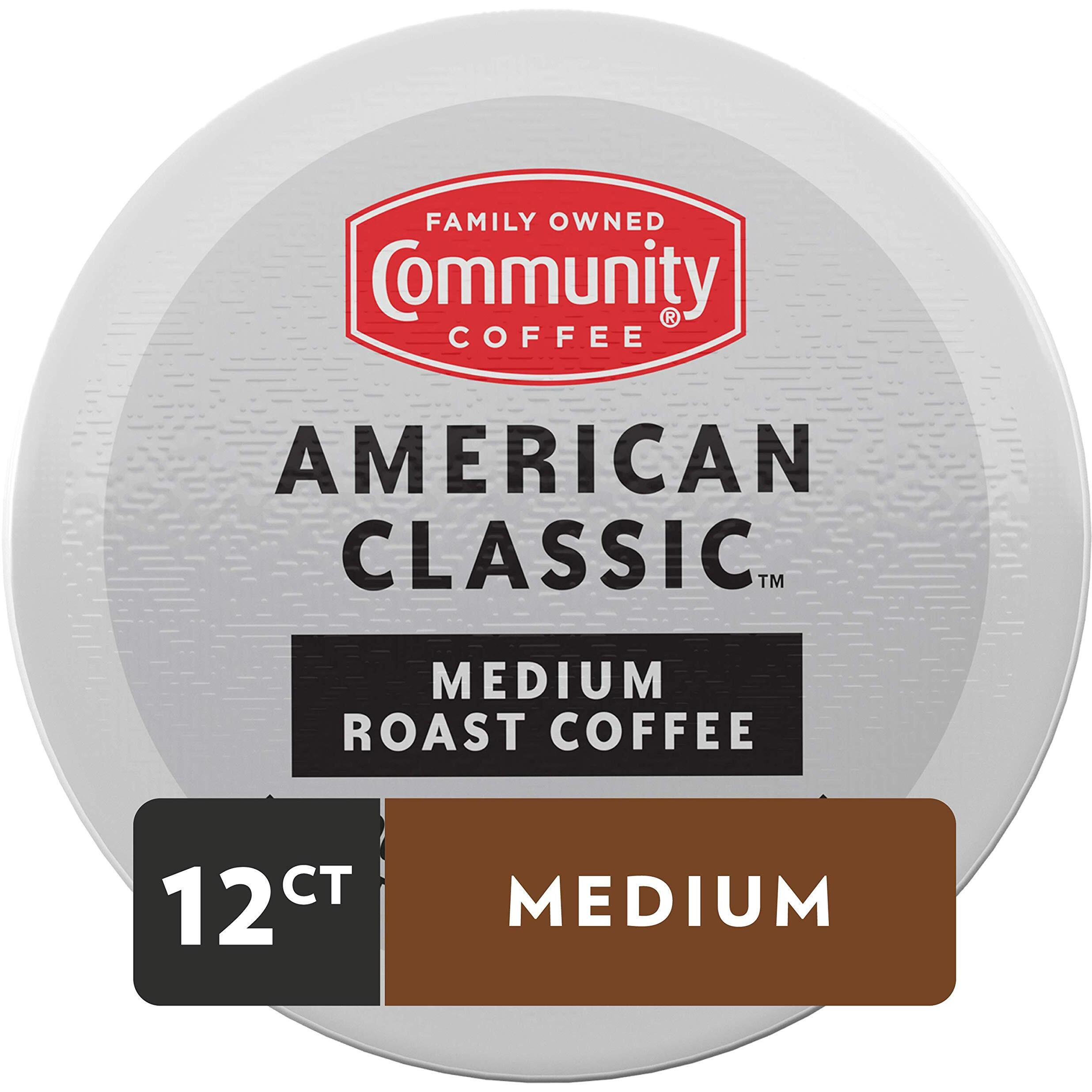 Community Coffee American Classic 12 Count Coffee Pods, Medium Roast, Compatible With Keurig 2.0 K-Cup Brewers, 12 Count (Pack Of 1)