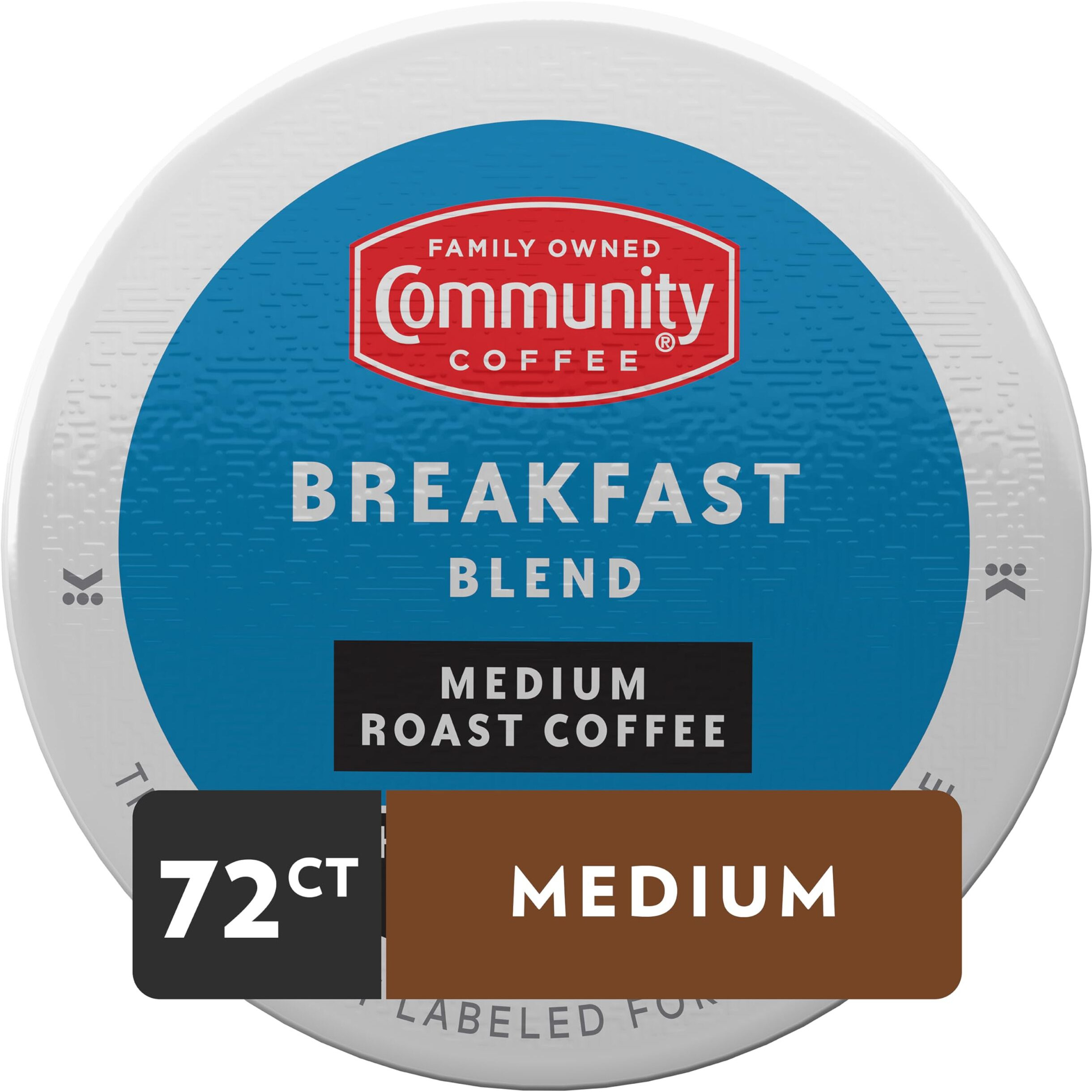 Community Coffee Breakfast Blend, Medium Roast, Single-Serve Keurig K-Cup Pods, 72 Count (Pack Of 1)