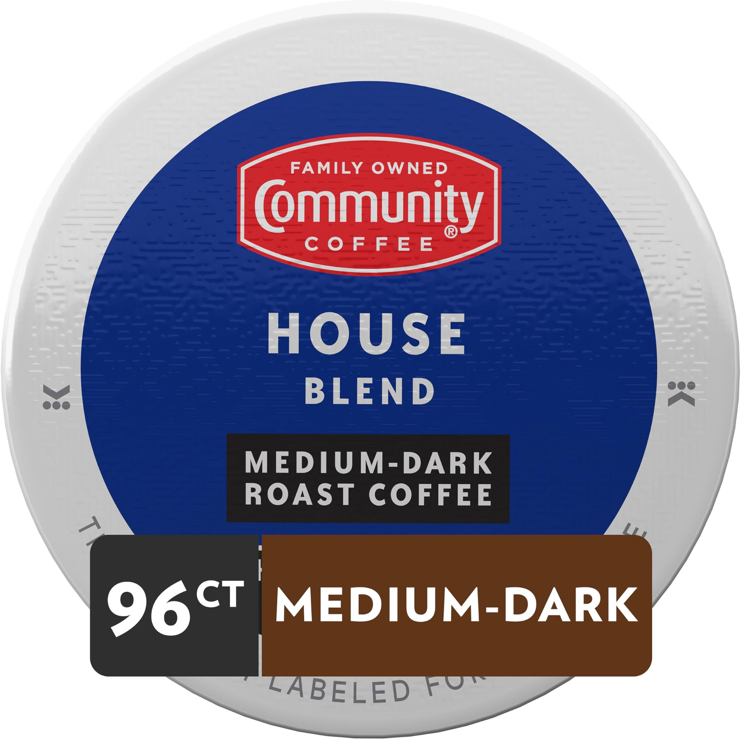 Community Coffee House Blend 96 Count Coffee Pods, Medium Dark Roast, Compatible With Keurig 2.0 K-Cup Brewers, 24 Count (Pack Of 4)