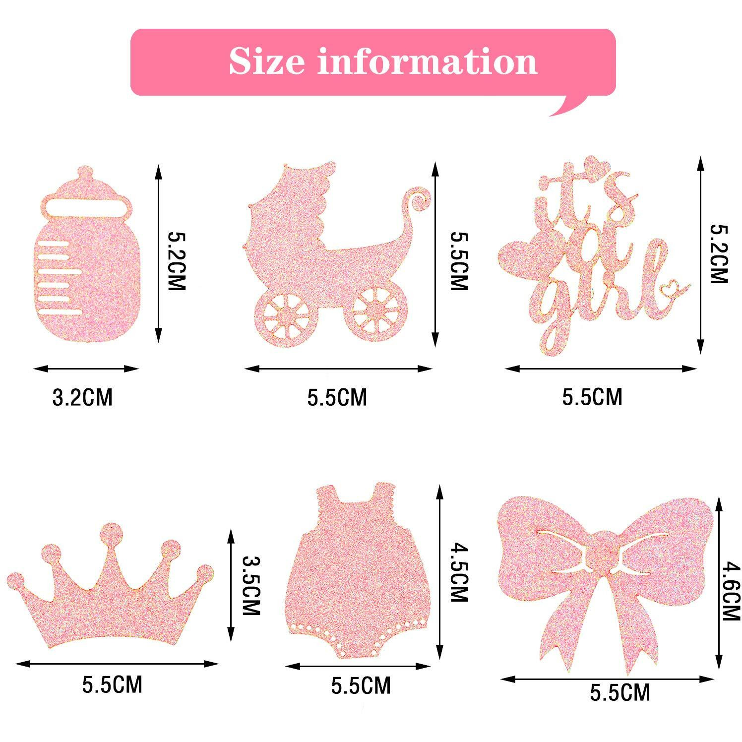 48 Pieces Baby Shower Cupcake Toppers For Girls Glitter Pink Baby Girl Food Picks Baby Shower Toothpicks For Girls Birthday Cake Decorations Party Favors Supplies